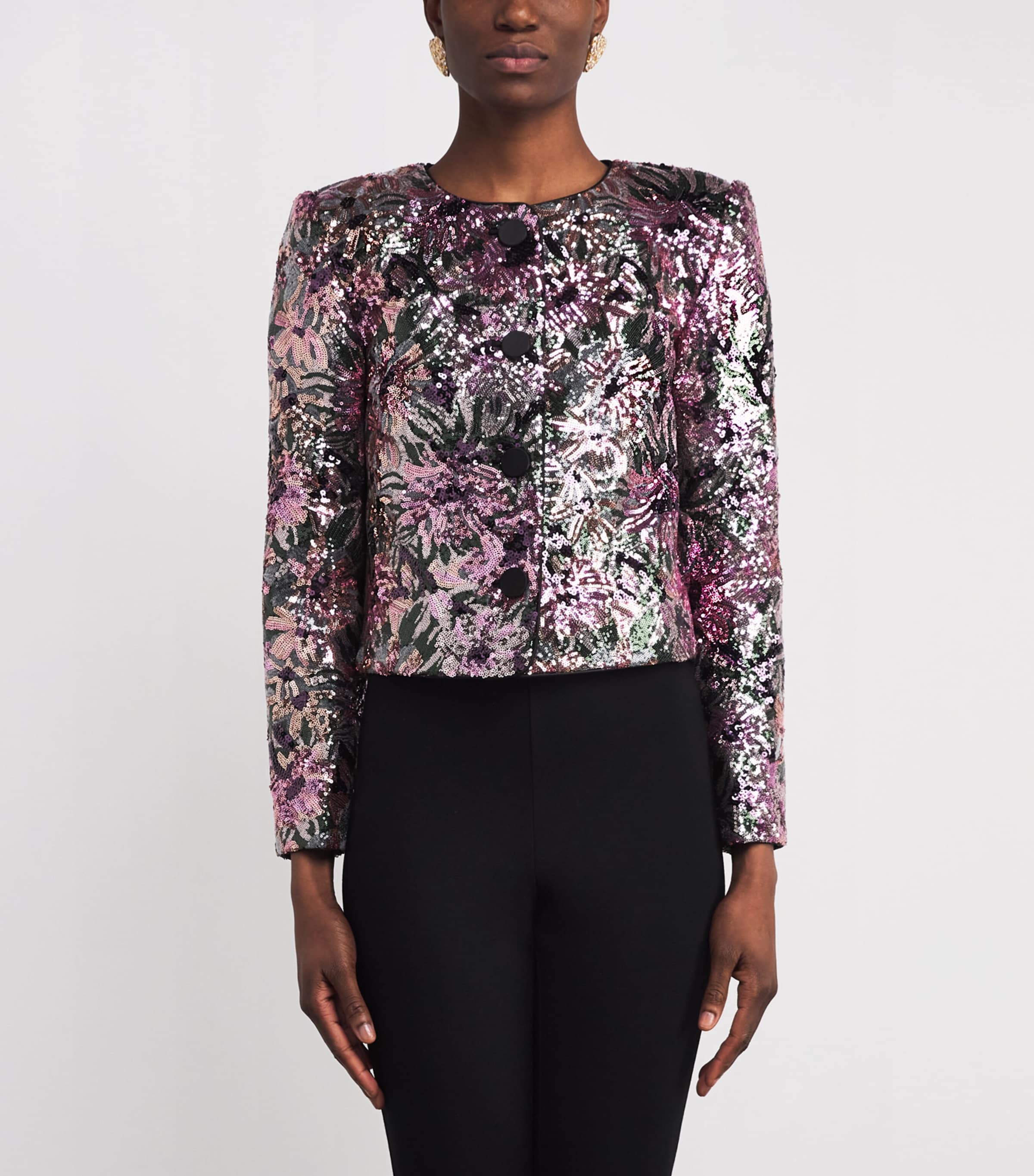 Sequinned Floral Jacket MULTI Image 3