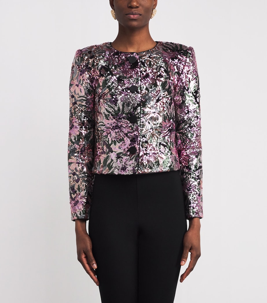 Sequinned Floral Jacket MULTI Image 3