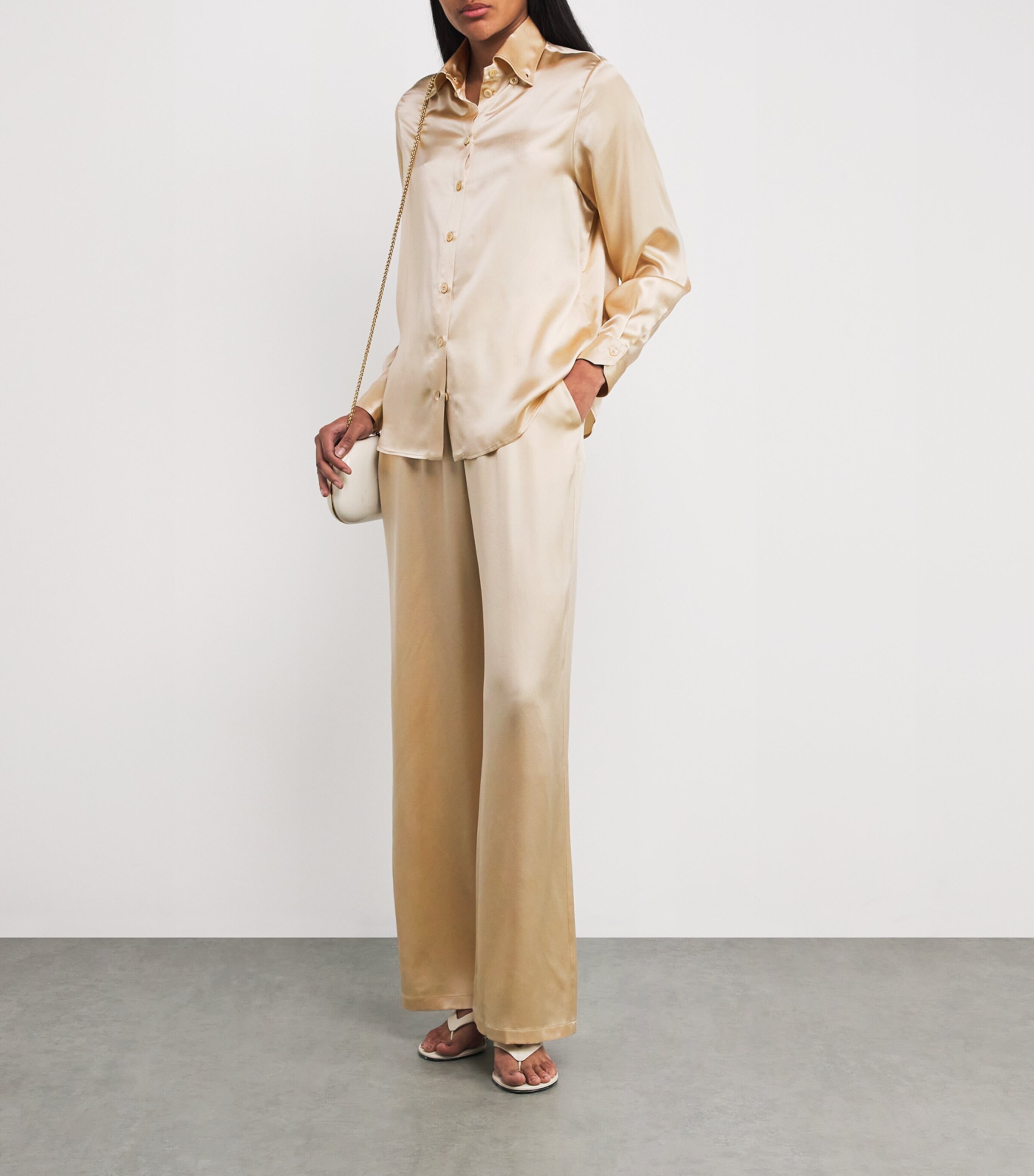 Eleventy Womens Silk Long-Sleeve Shirt Sabbia Image 2