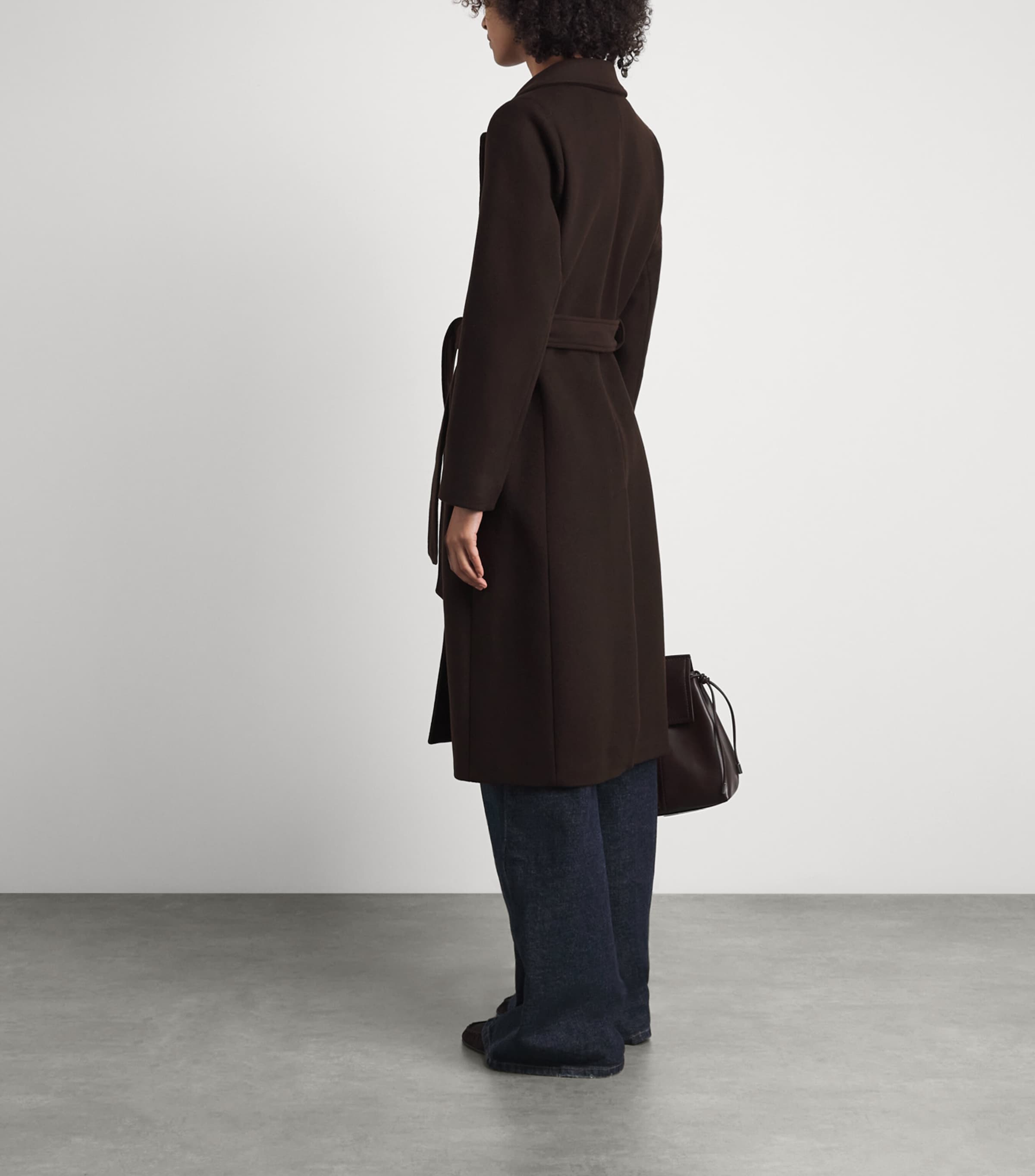 Claudie Pierlot Womens Wool-Blend Belted Coat Brown Image 4