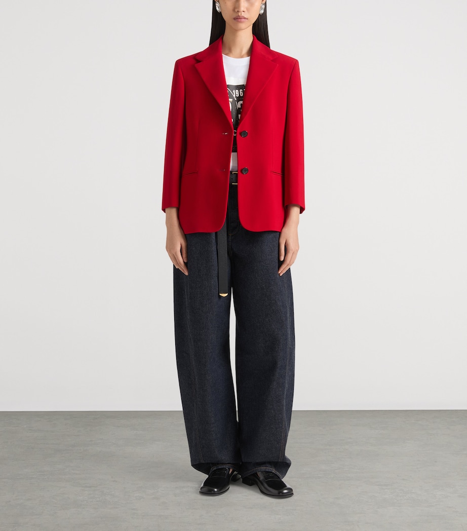 Crepe Cady Single-Breast Jacket DARK RED Image 2