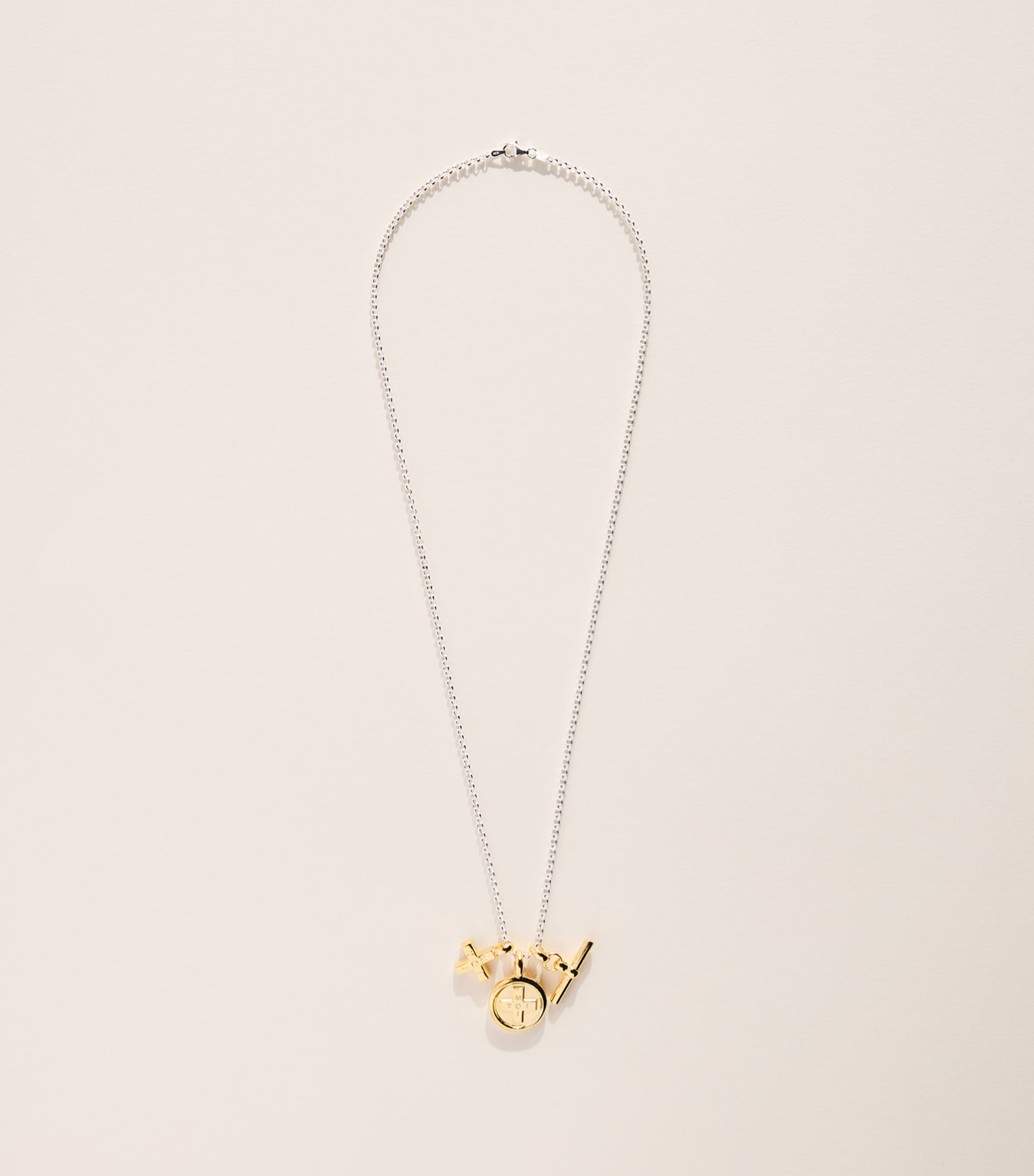 TILLY SVEAAS Gold-Plated Moi + Toi Cluster Necklace Gold/silver Image 3