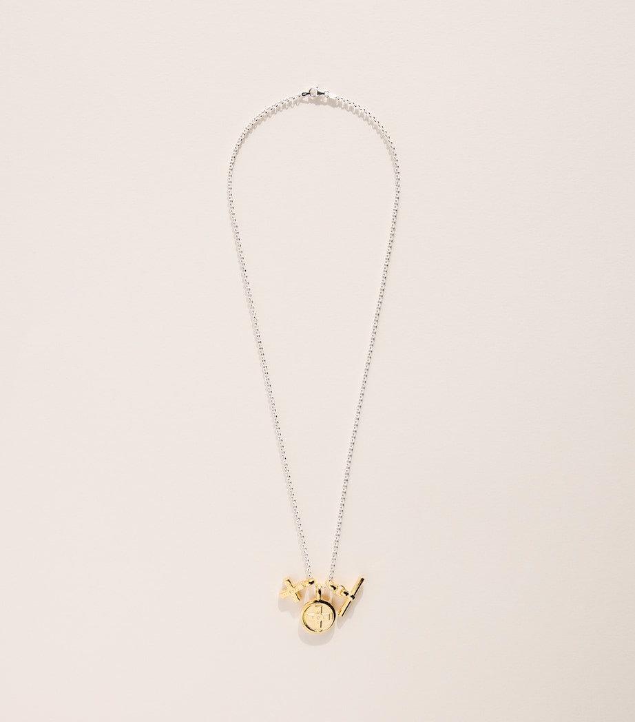 TILLY SVEAAS Gold-Plated Moi + Toi Cluster Necklace Gold/silver Image 3