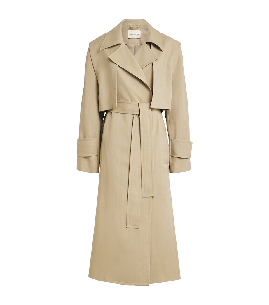 CAMILLA AND MARC Womens Wool Omar Trench Coat Sand Image 1