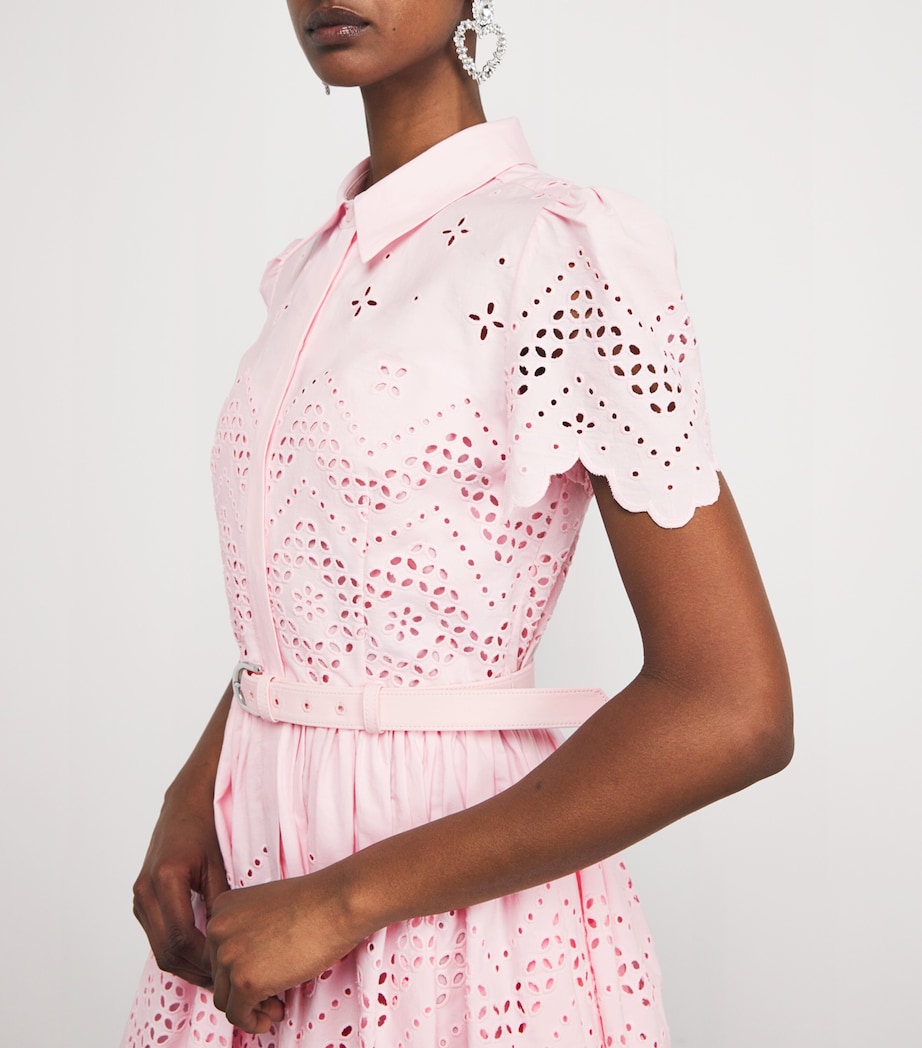 Broderie Anglaise Belted Mini Dress PINK Image 6