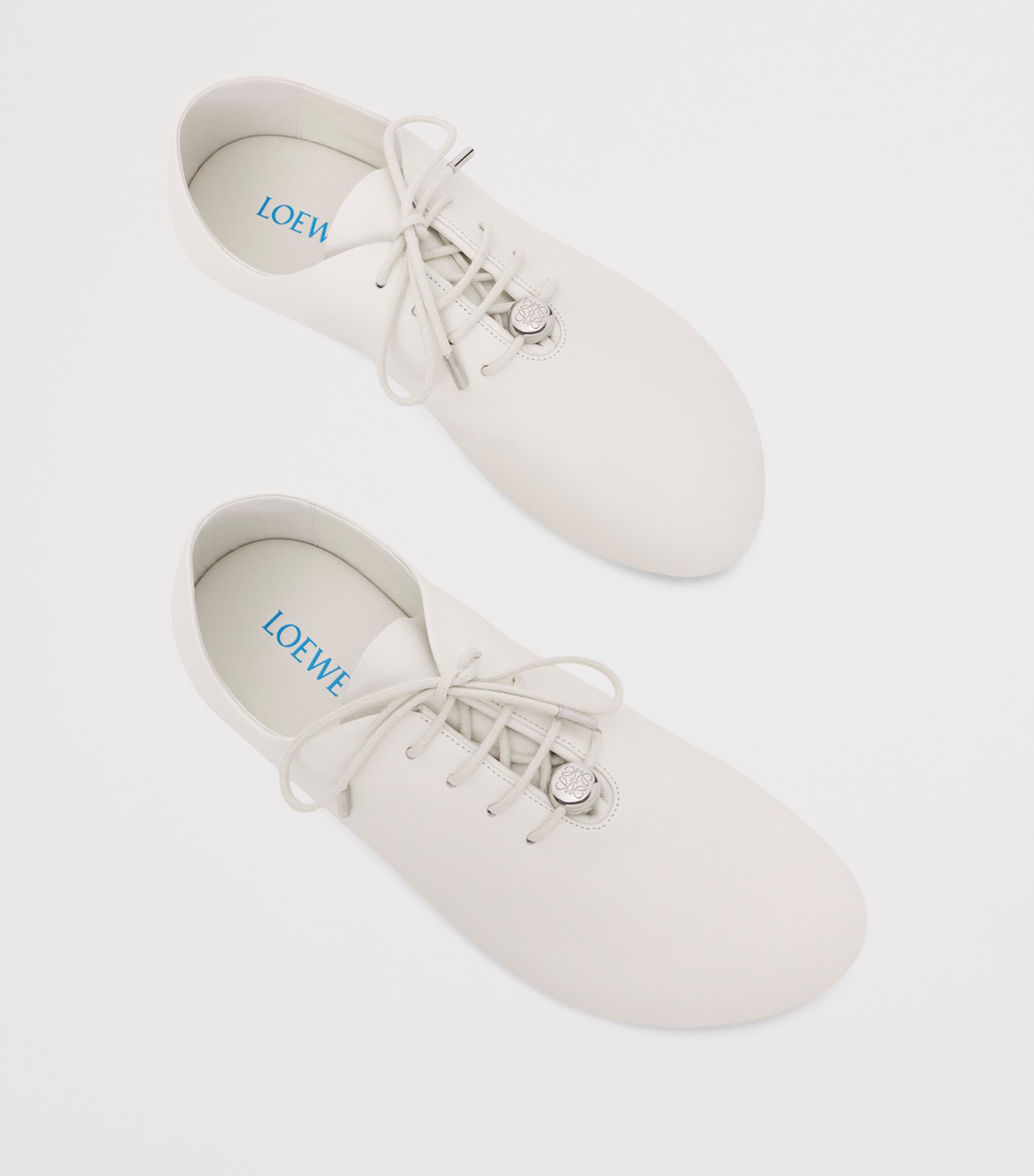 LOEWE Leather Pebble Soft Sneakers White Image 4
