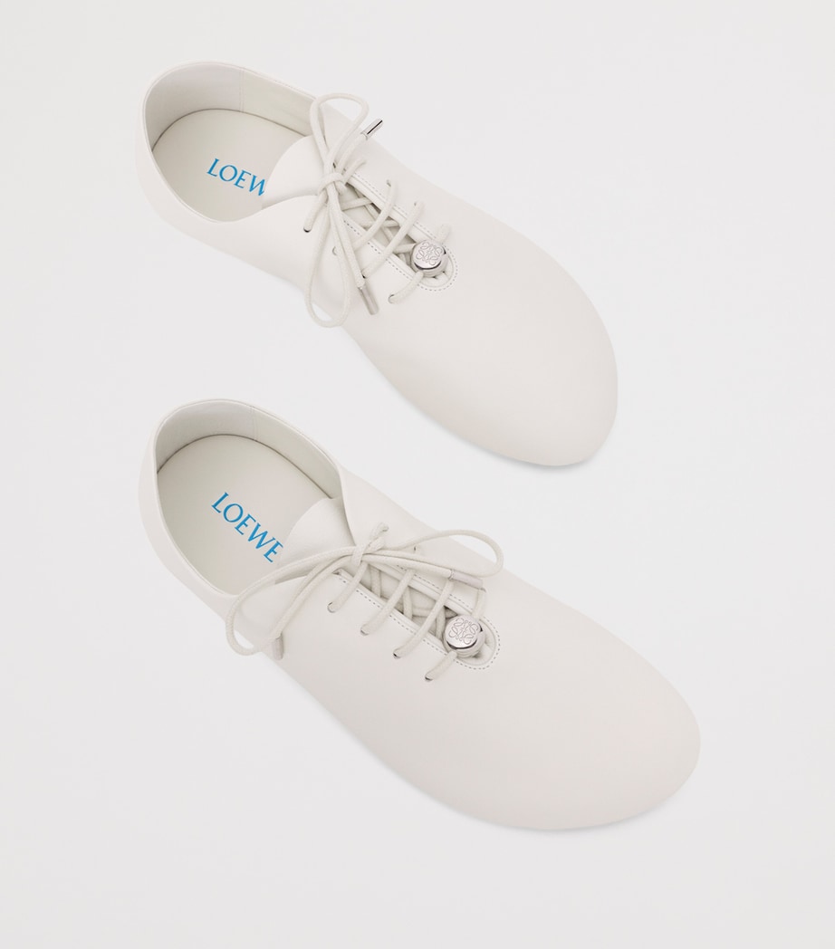LOEWE Leather Pebble Soft Sneakers White Image 4