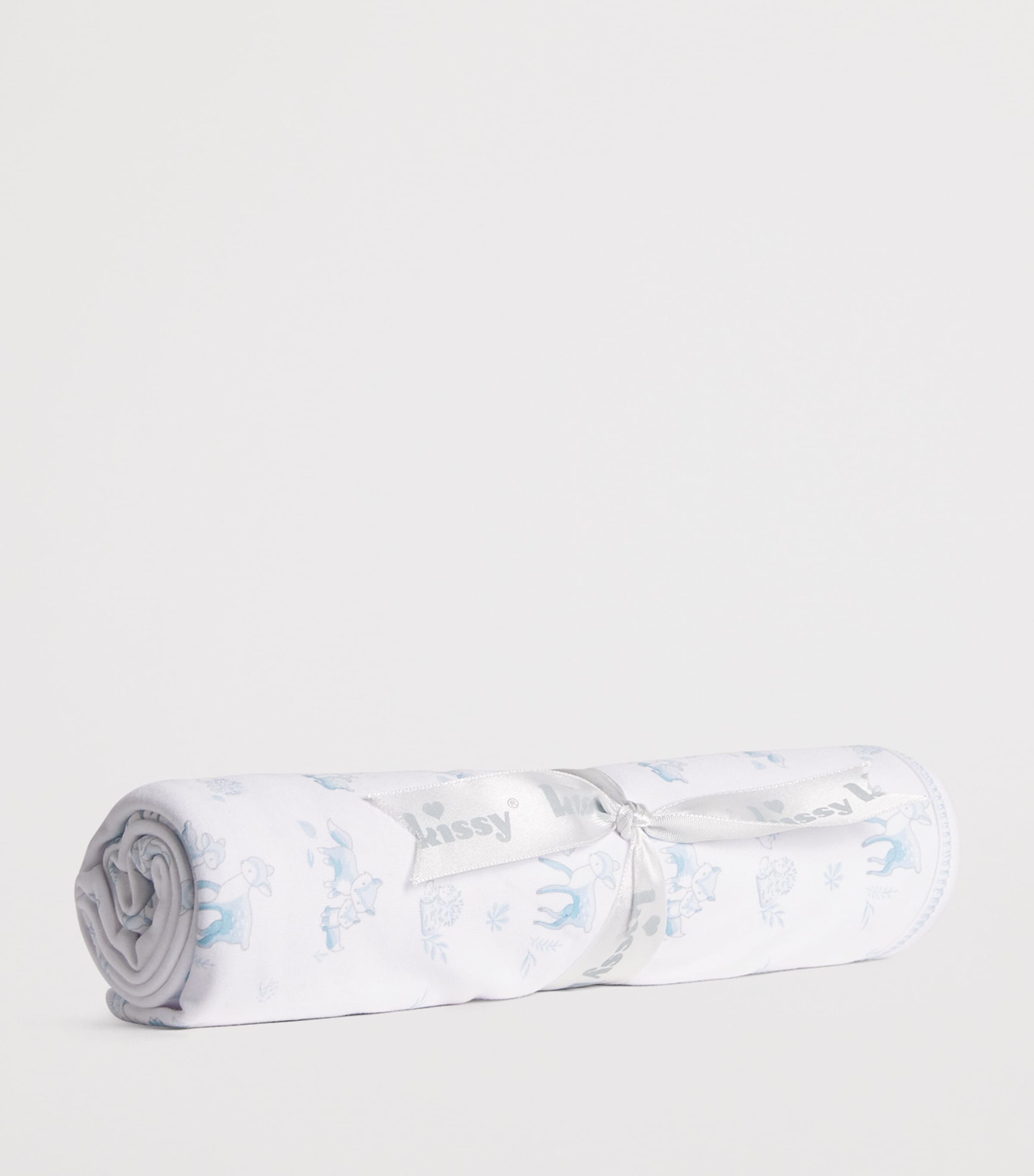 Kissy Kissy Pima Cotton Forest Fanfare Blanket In White