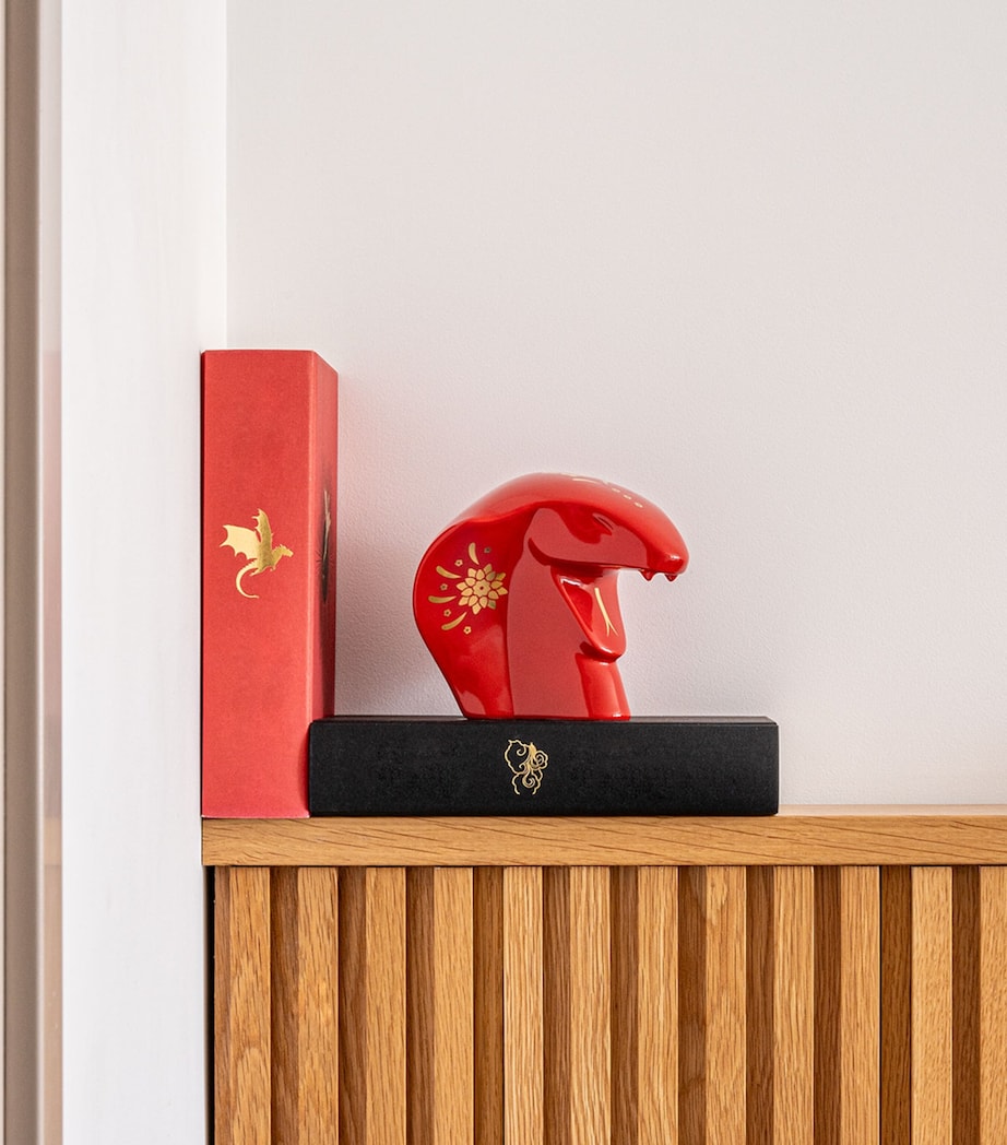 Lladró Porcelain The Snake Sculpture (13cm) Red & Gold Image 2