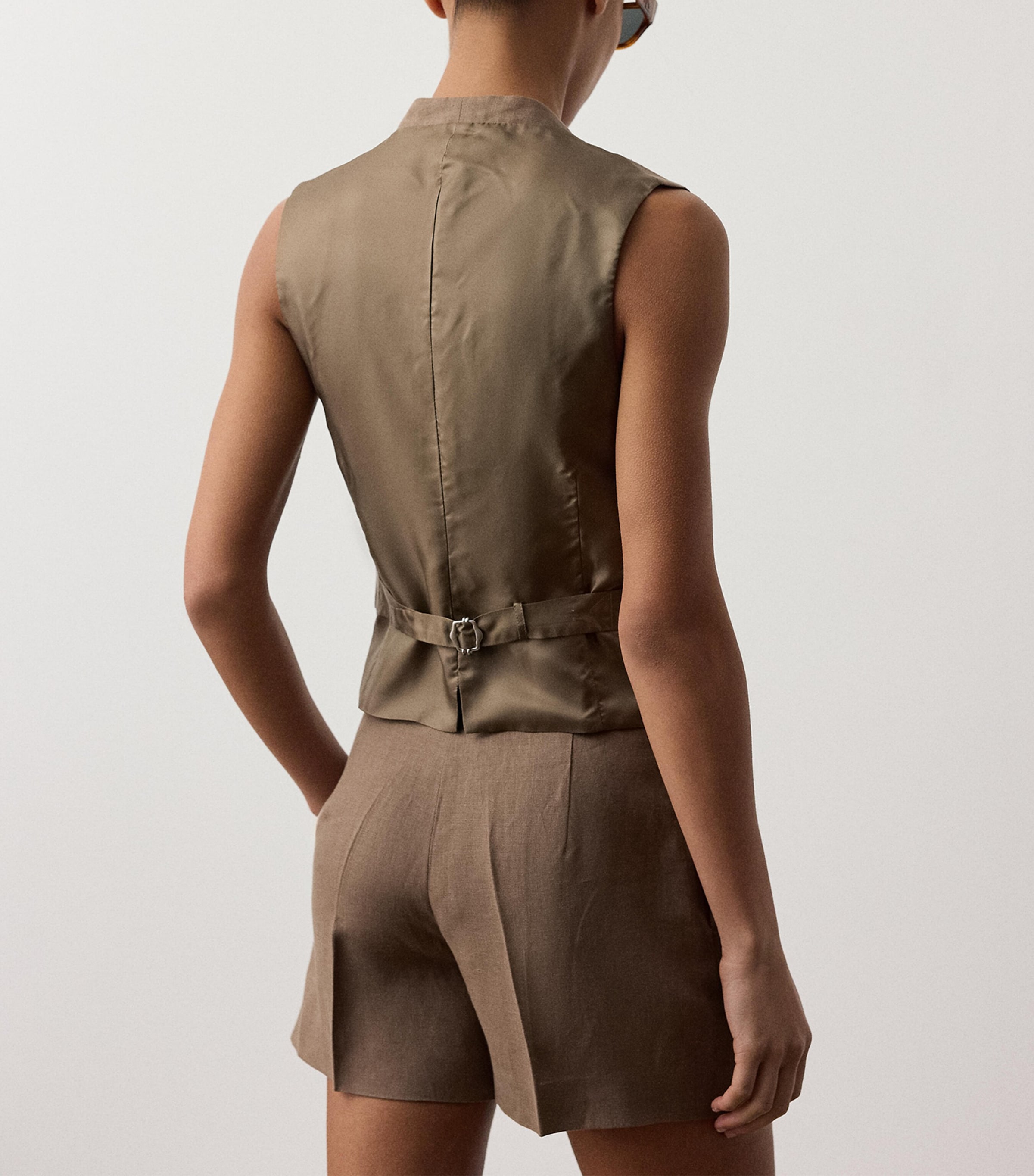 Ralph Lauren Collection Womens Linen Jaiden Waistcoat Portobello Image 6