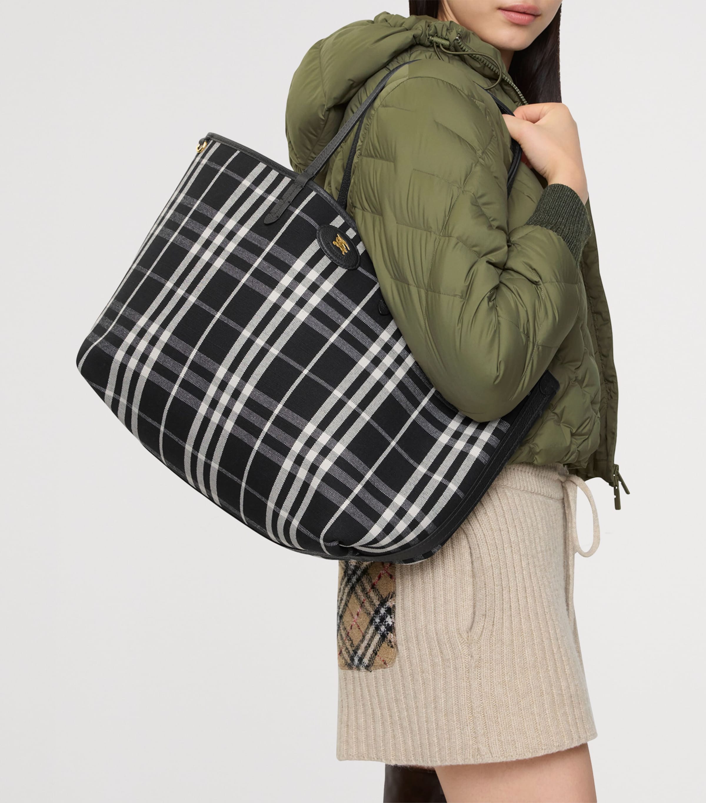 Medium Leather Reversible Bloomsbury Tote​ Bag BLACKBLACK CALICO Image 2