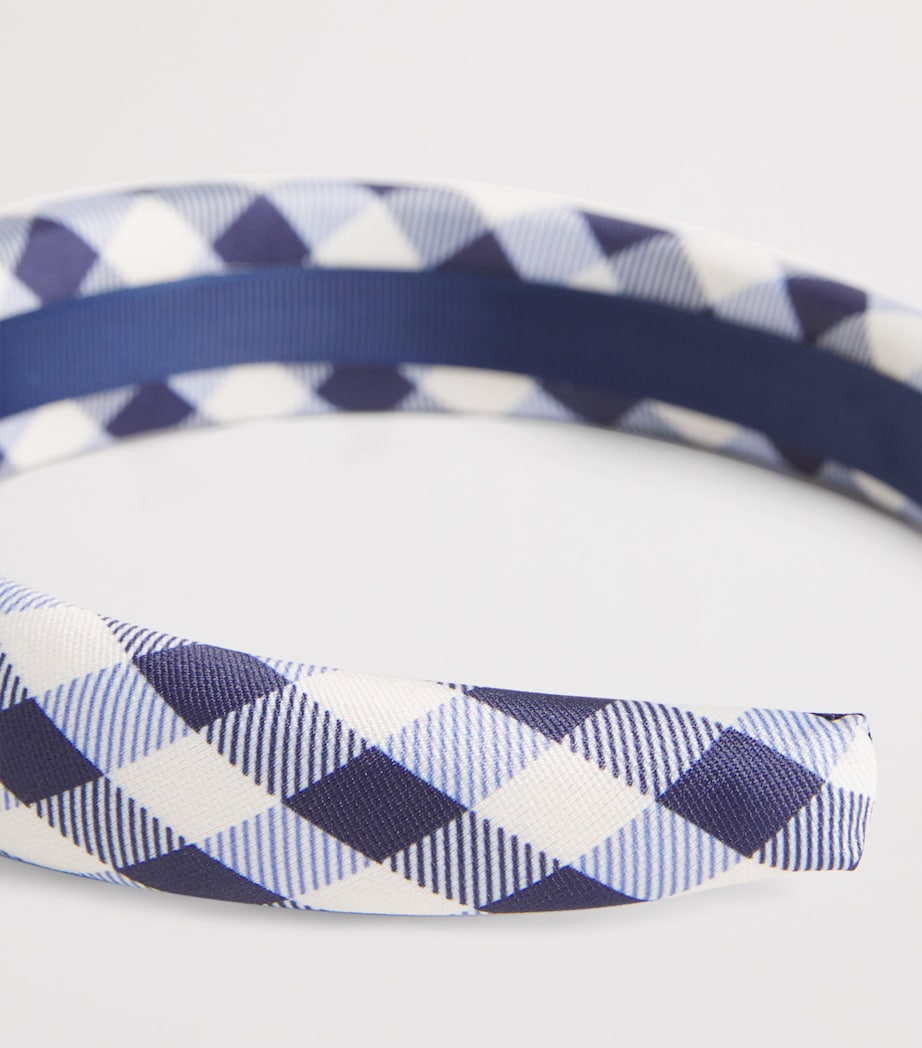 Gingham Taffeta Headband BLUE Image 3