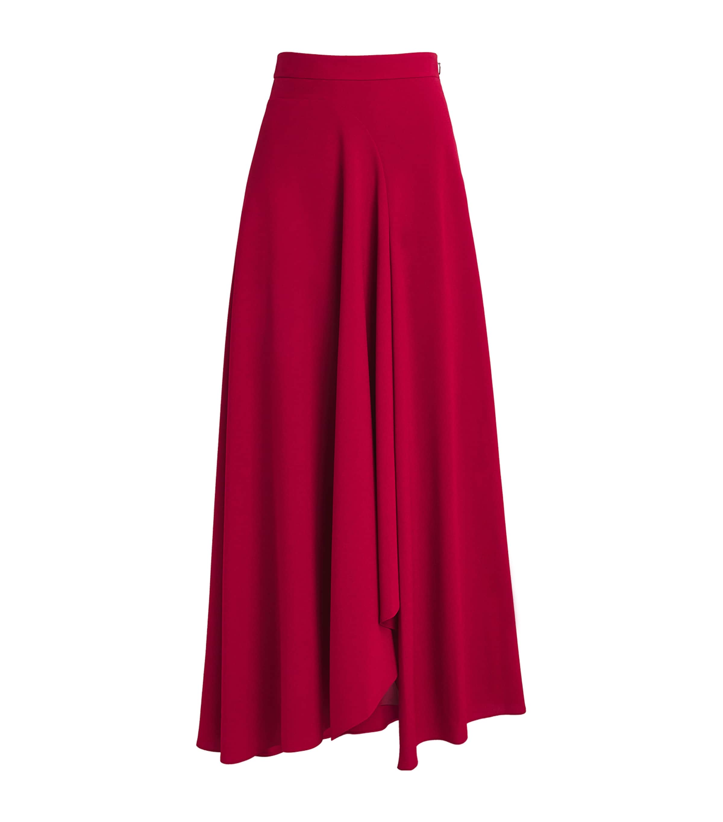Roksanda Crepe Asymmetric Asha Midi Skirt In Red