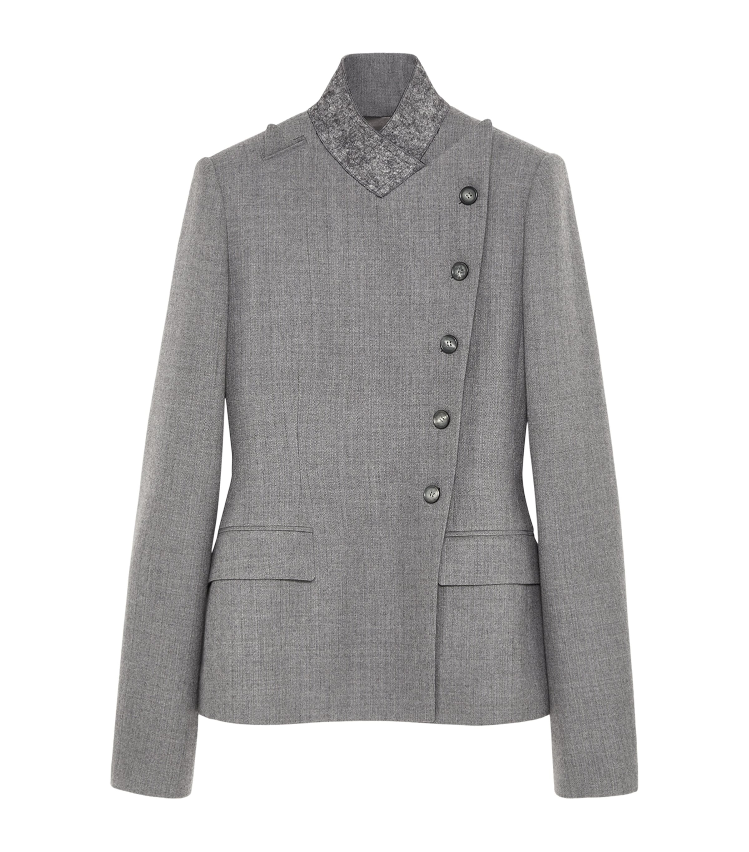 McQueen Wool Pointed-Lapel Blazer Image 1