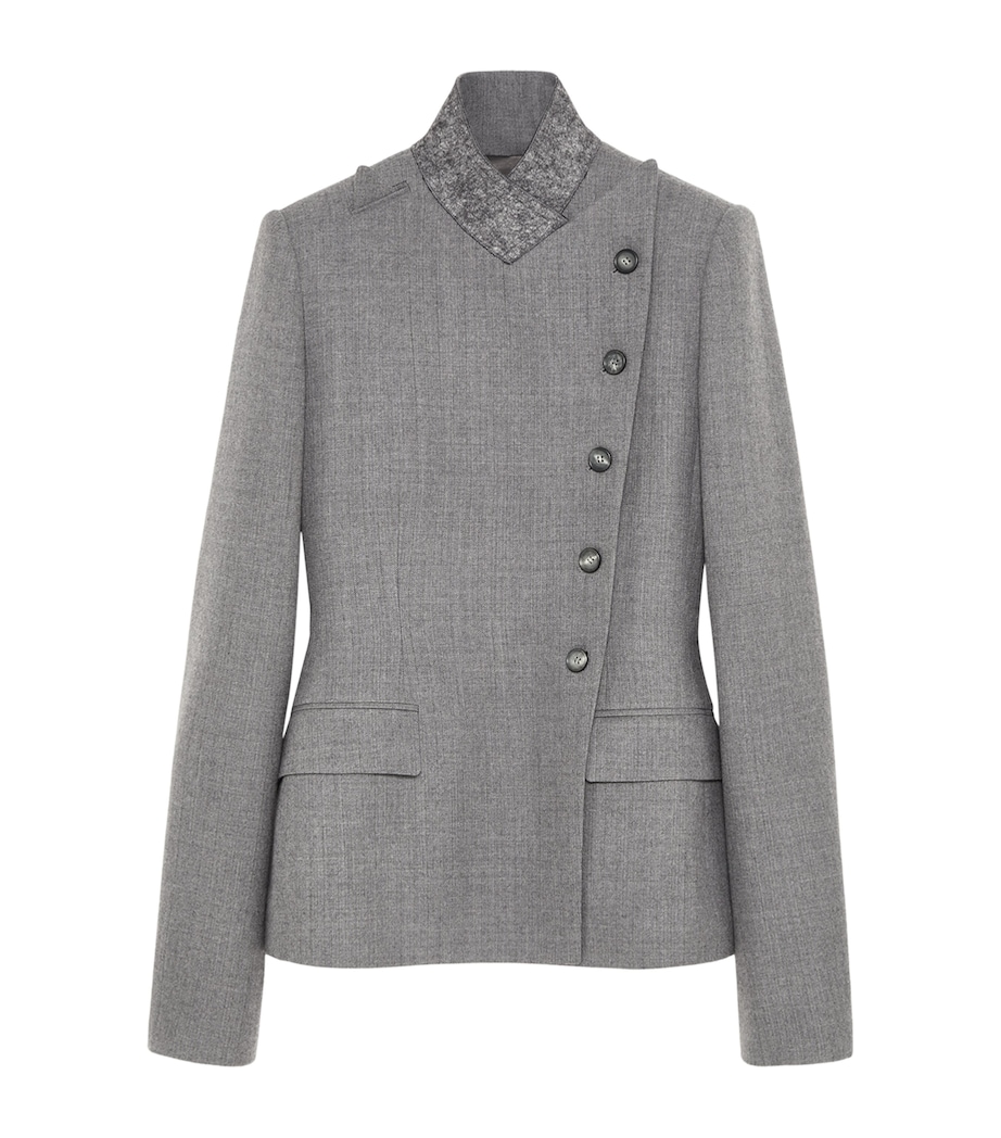 McQueen Wool Pointed-Lapel Blazer Image 1