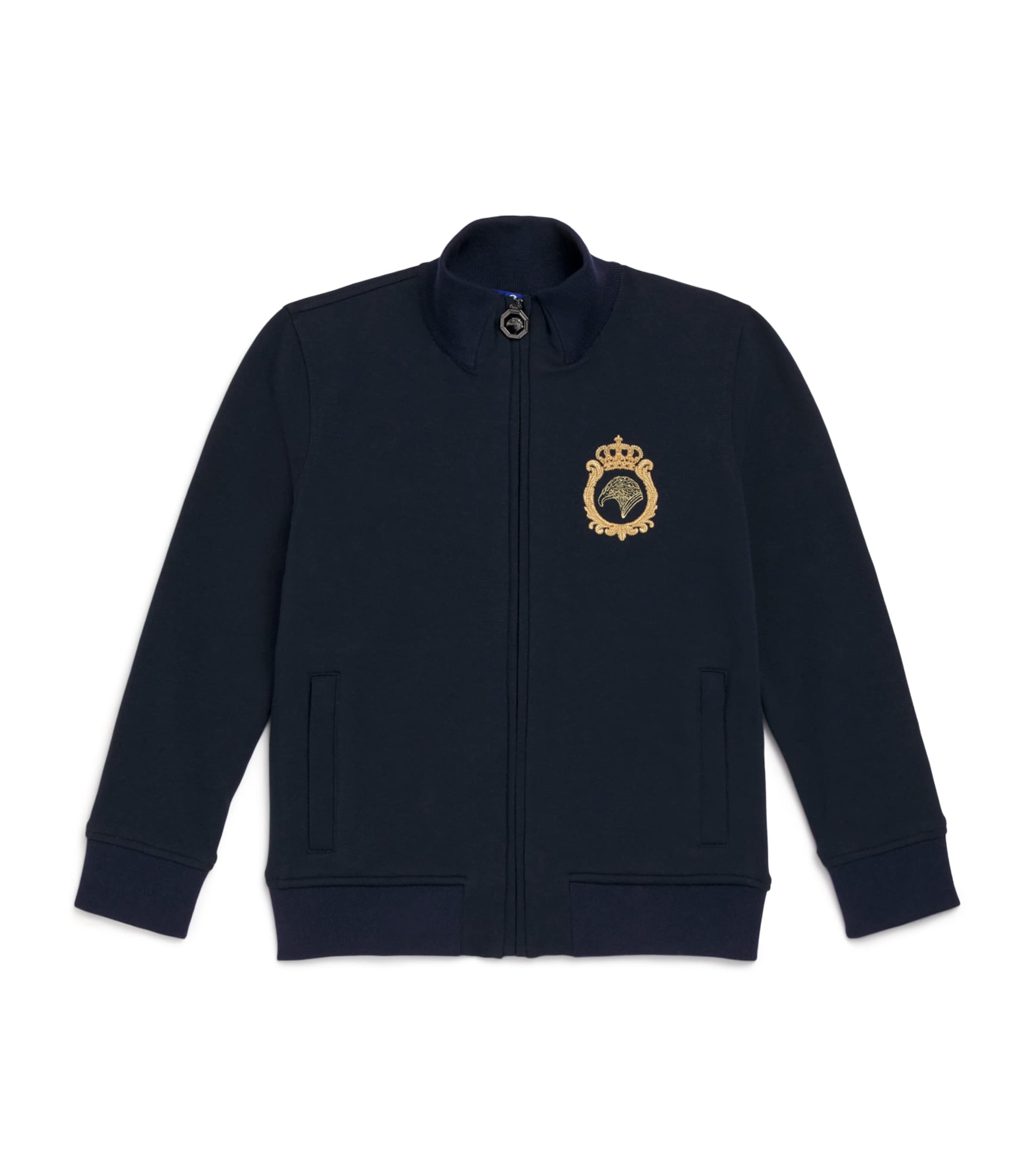 Stefano Ricci Stretch-cotton Zip-up Sweatshirt In Blue