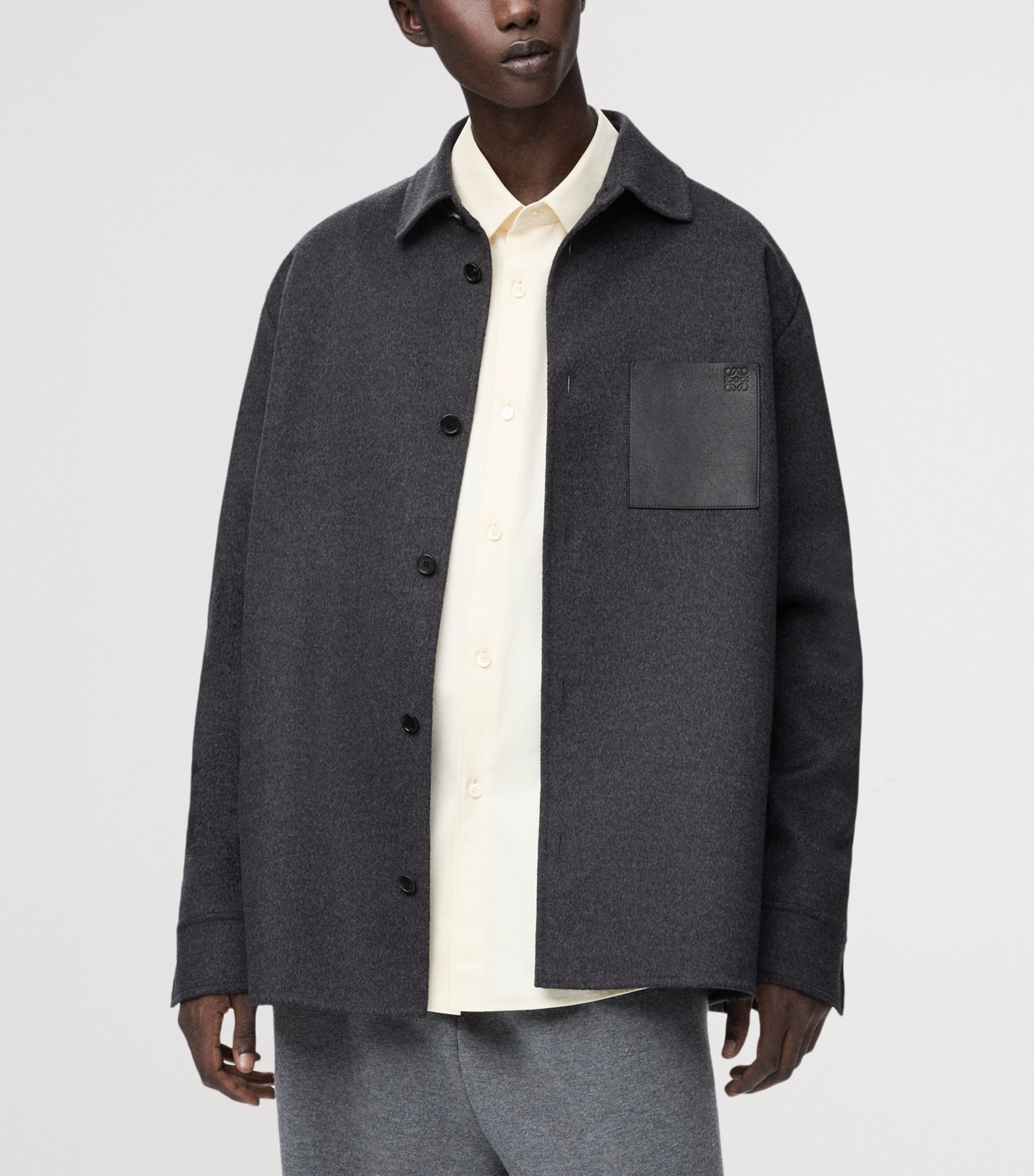 Wool-Cashmere Overshirt CHARCOAL MELANGE Image 3