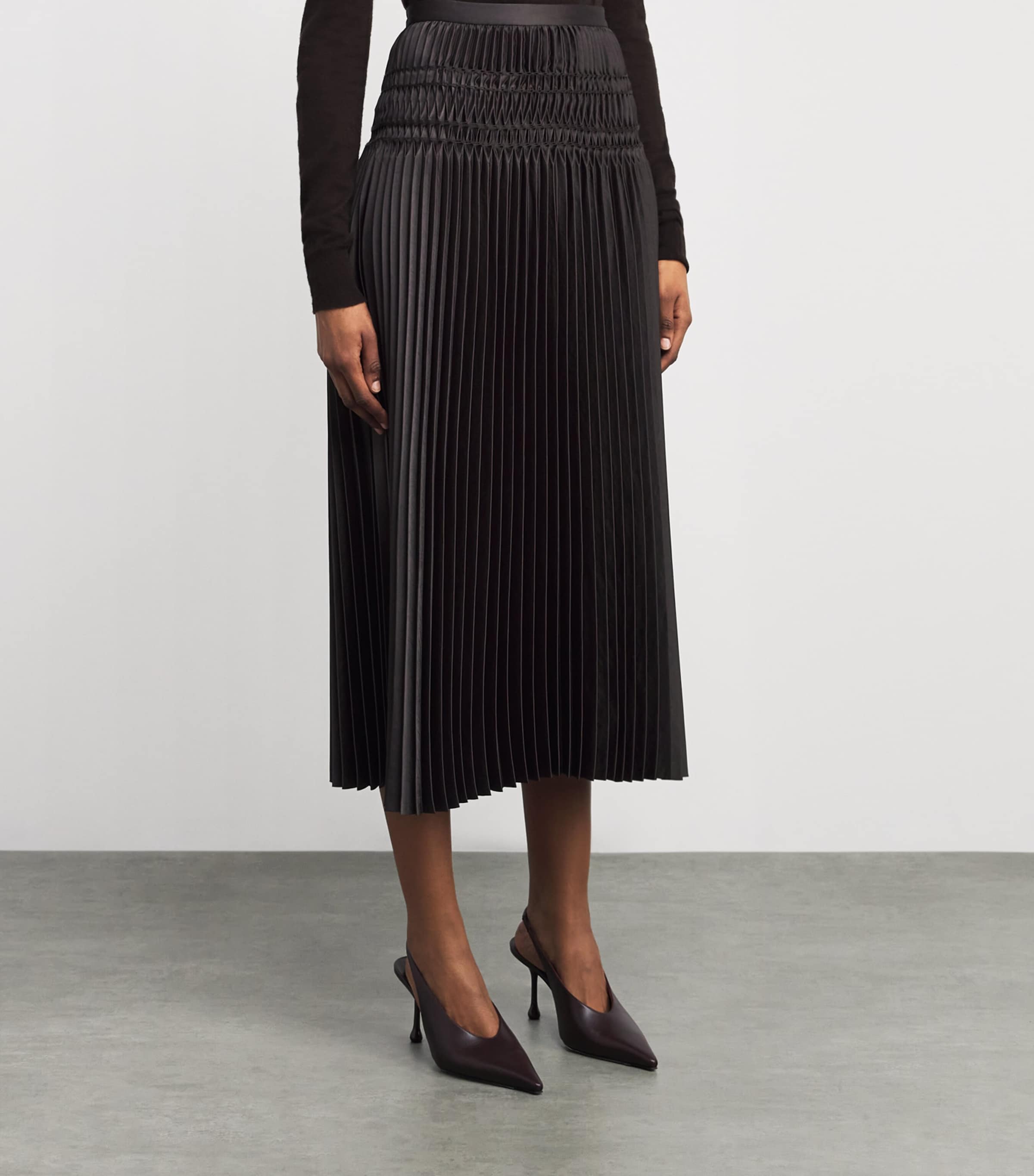 Pleated Hayes Midi Skirt COCOA Image 3