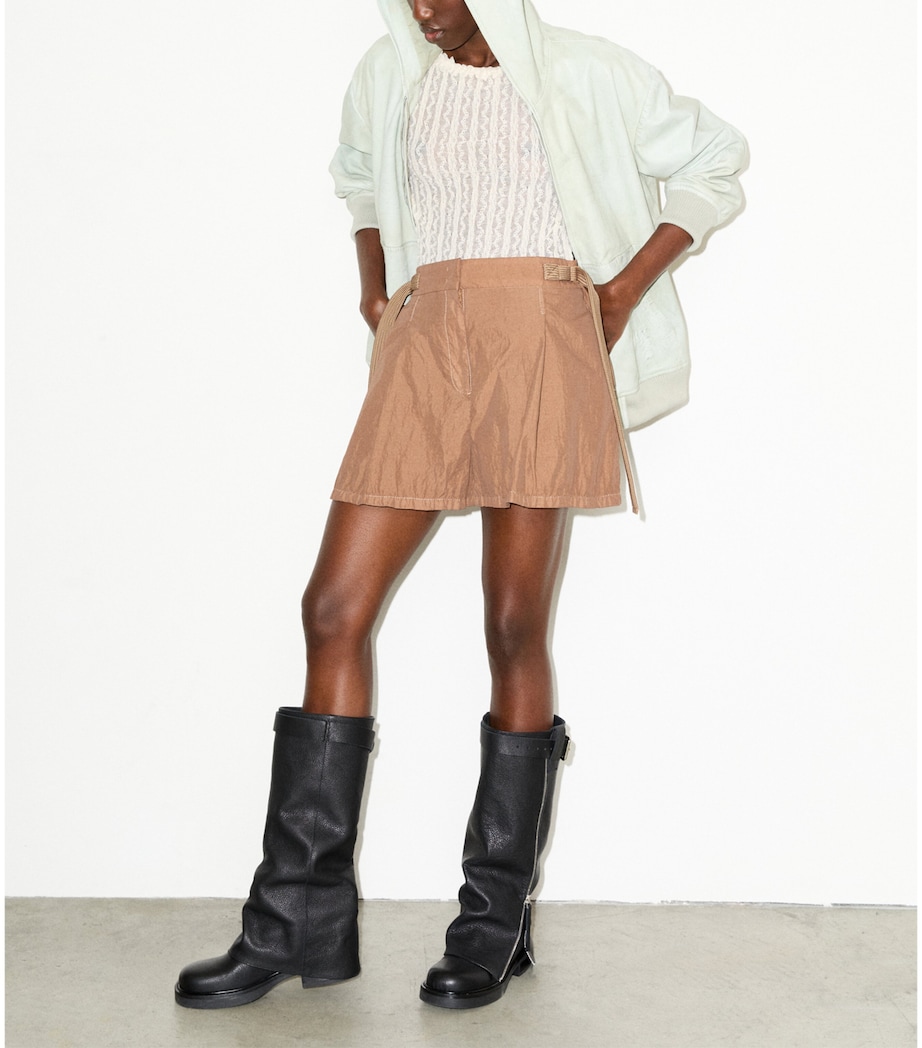 MAX&Co. Womens Leather Bomber Jacket Mint Image 6