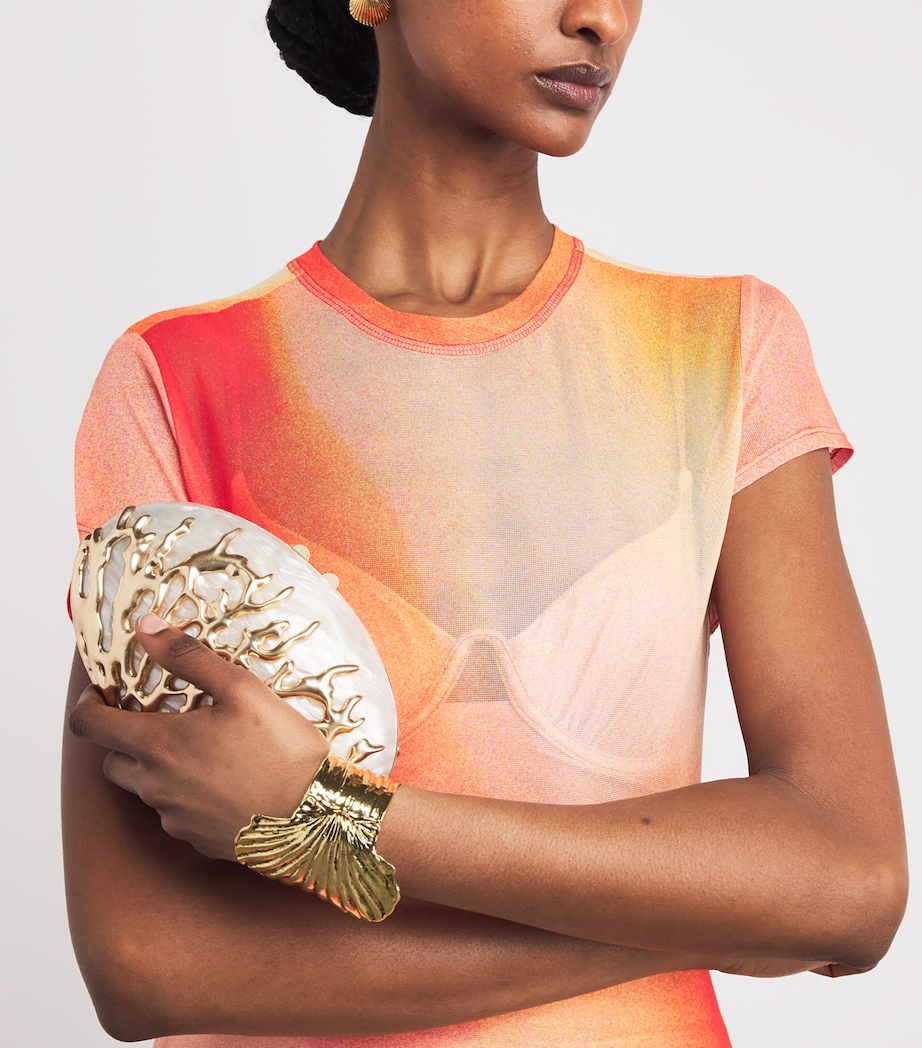 Simkhai Womens Mesh Sunset Fia Maxi Dress Golden Hour Sunset Image 3