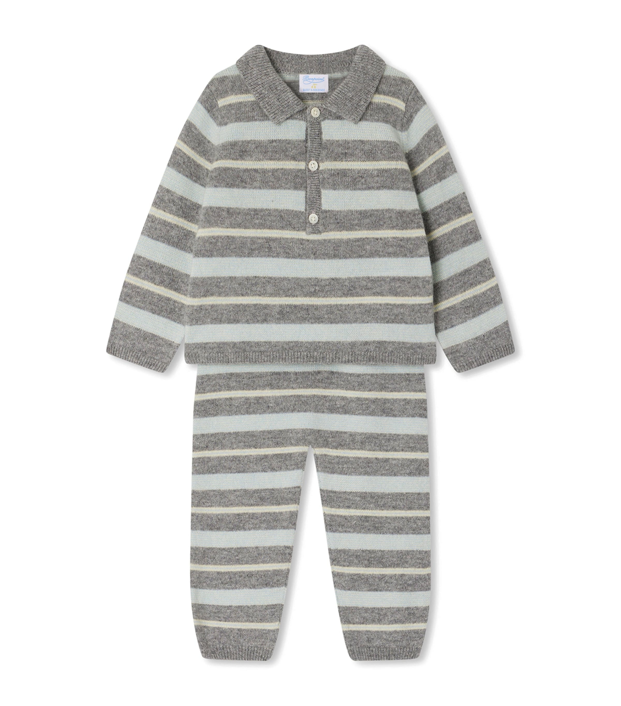 x Guest In Residence Cashmere Lumi Sweater and Trousers Set (6-18 Months) RA GRIS CHINE MOYEN Image 1