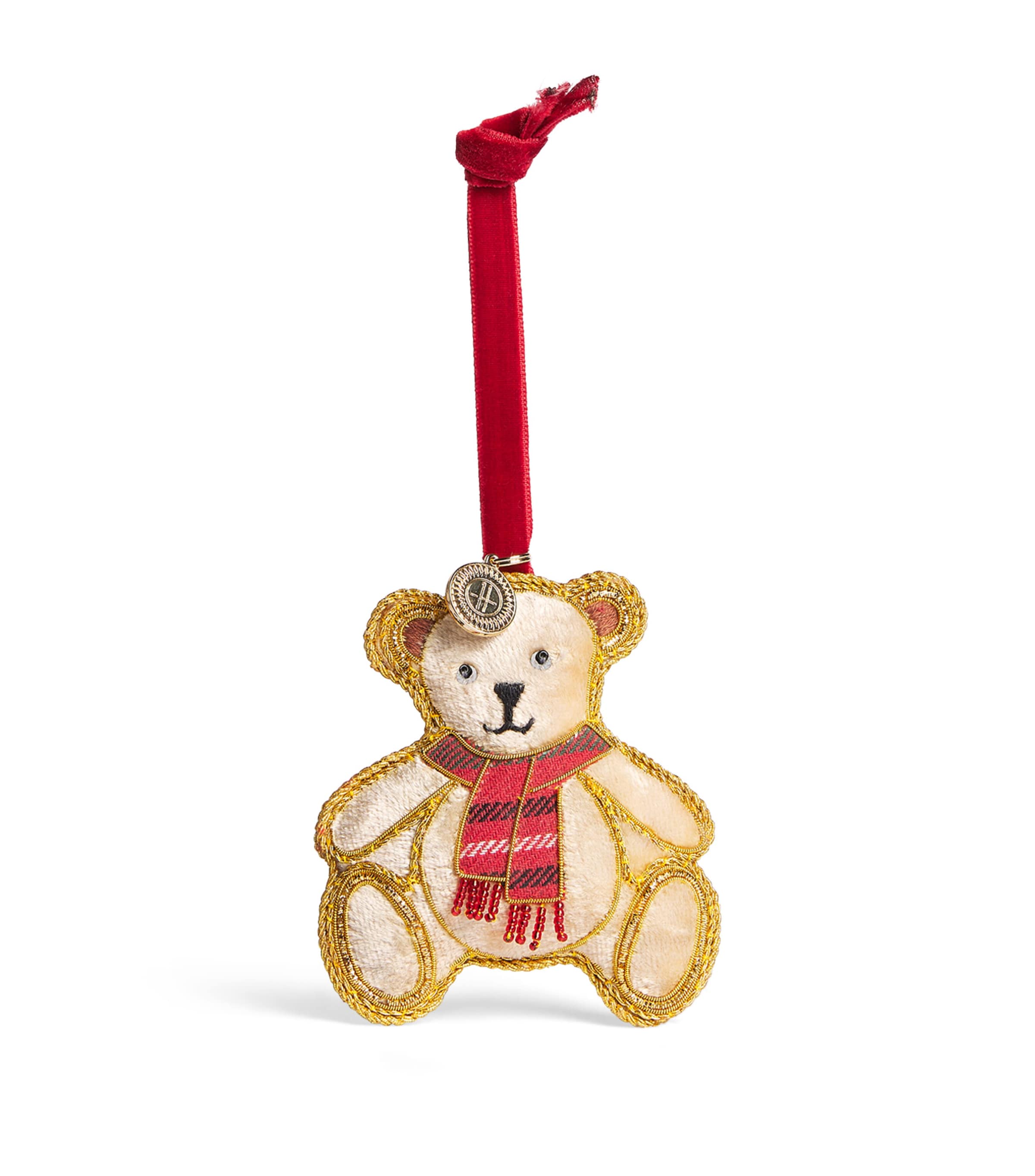 Harrods Cotton Bear Tree Decoration Image 1