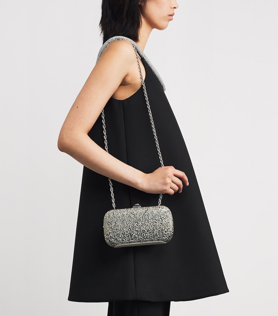 Satin Embellished Clutch Bag 0096 GREY SATIN Image 2