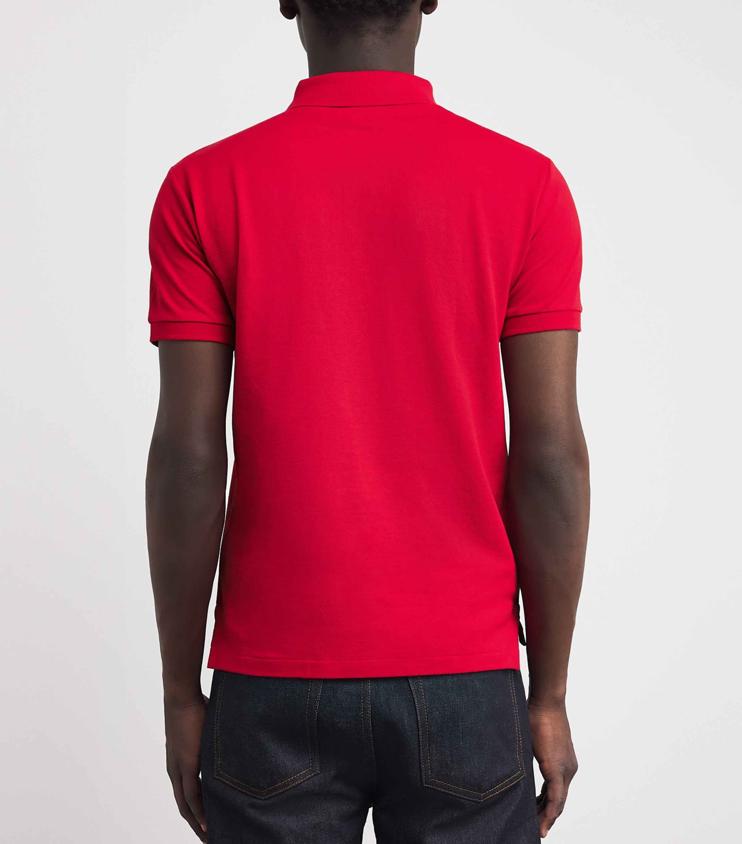 Polo Ralph Lauren Mens Cotton Mesh Slim-Fit Polo Shirt Red Image 4