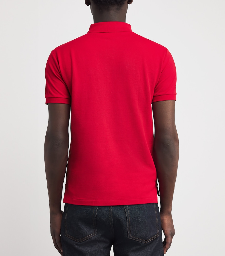 Polo Ralph Lauren Mens Cotton Mesh Slim-Fit Polo Shirt Red Image 4