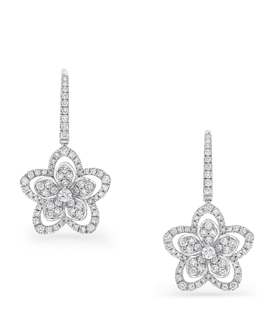White Gold and Diamond Wild Flower Earrings WHITE GOLD Image 1