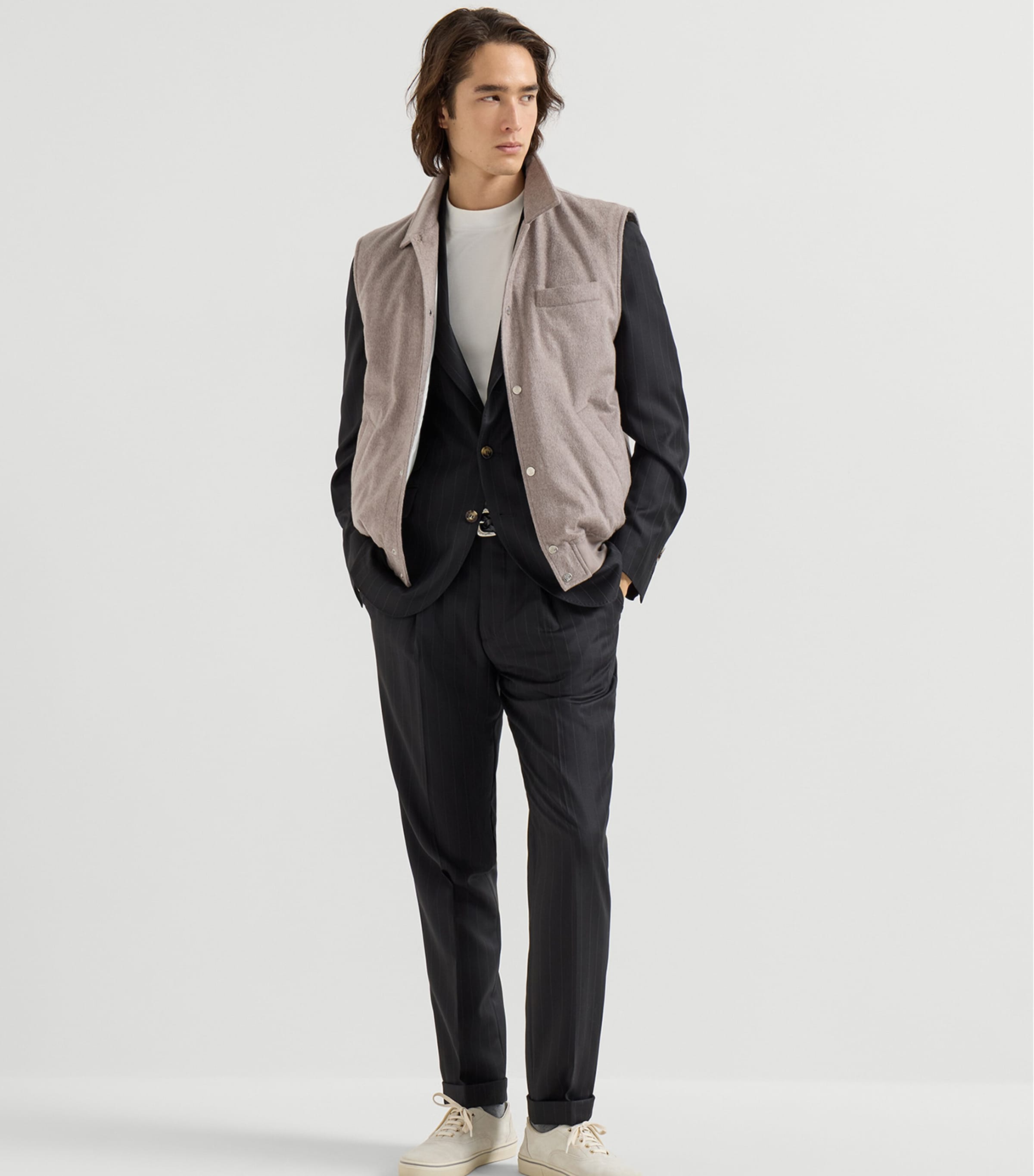 Brunello Cucinelli Mens Cashmere Padded Gilet Image 2