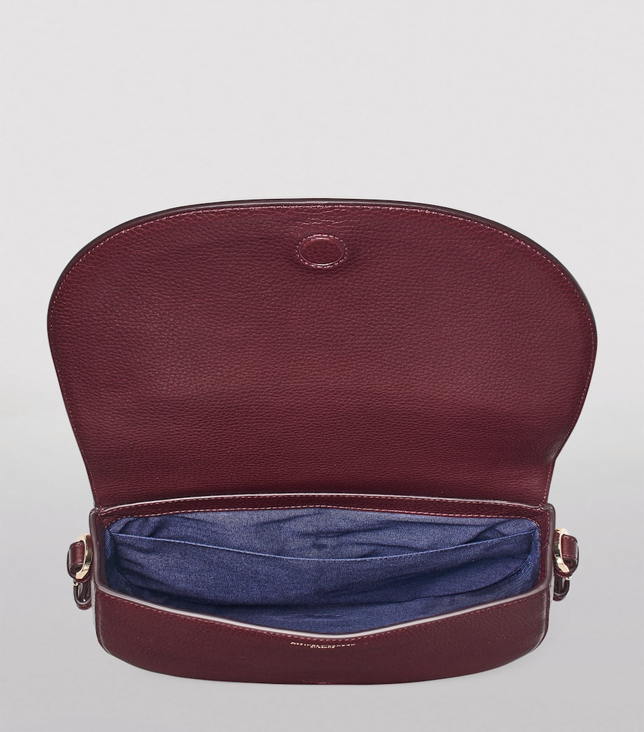 Leather Stella Cross-Body Satchel BURGUNDY Image 5