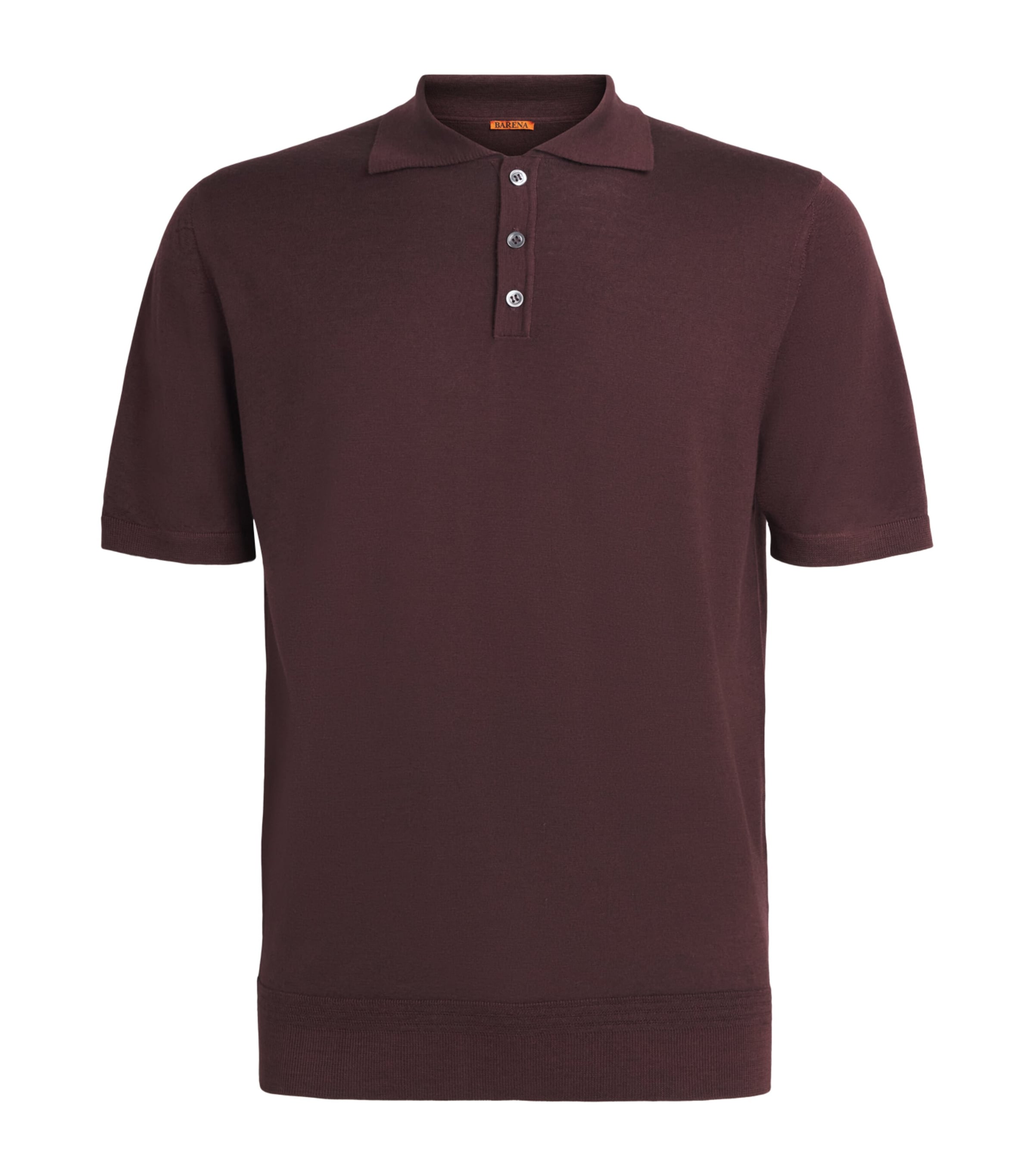 Barena Mens Merino Polo Shirt Merlot Image 1