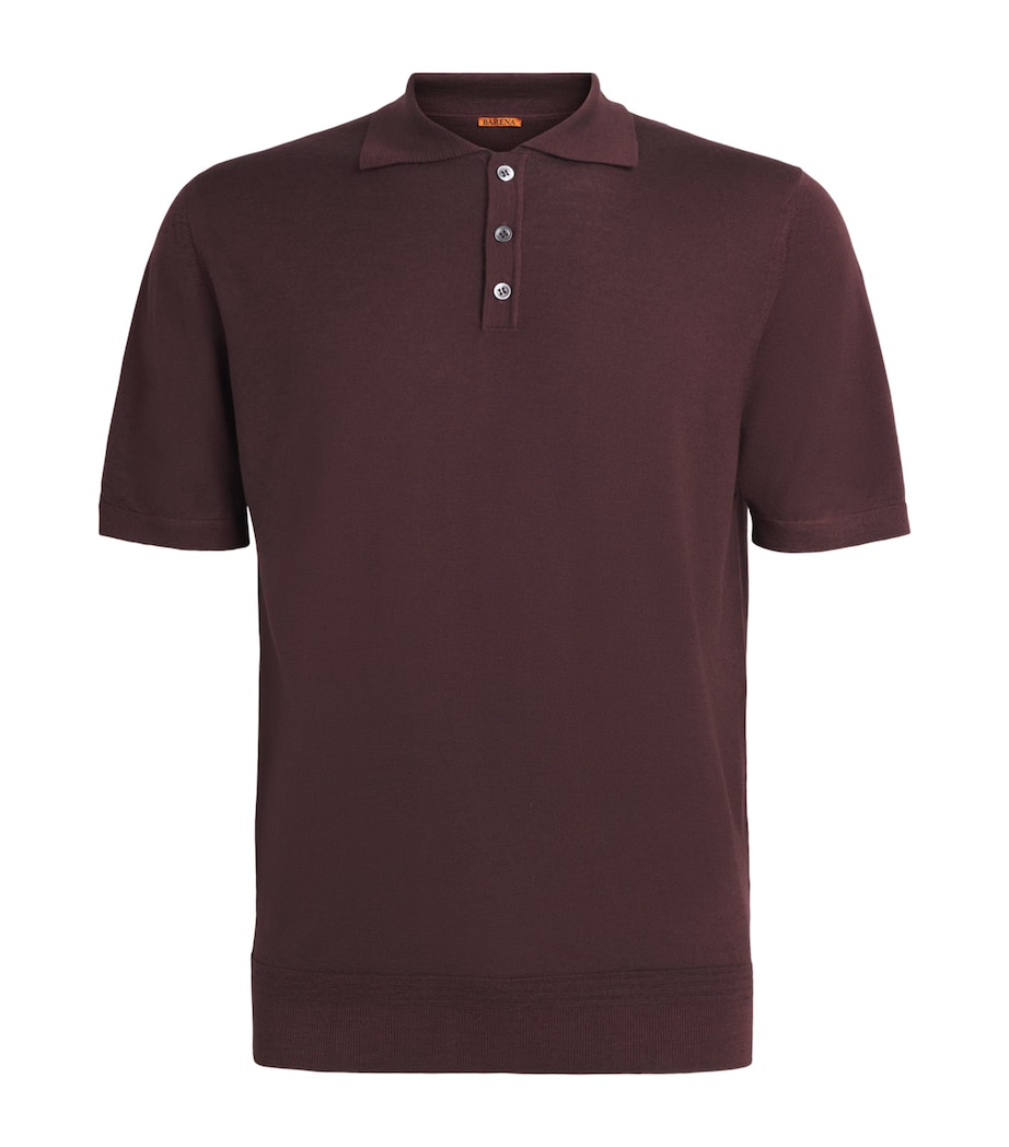 Barena Mens Merino Polo Shirt Merlot Image 1