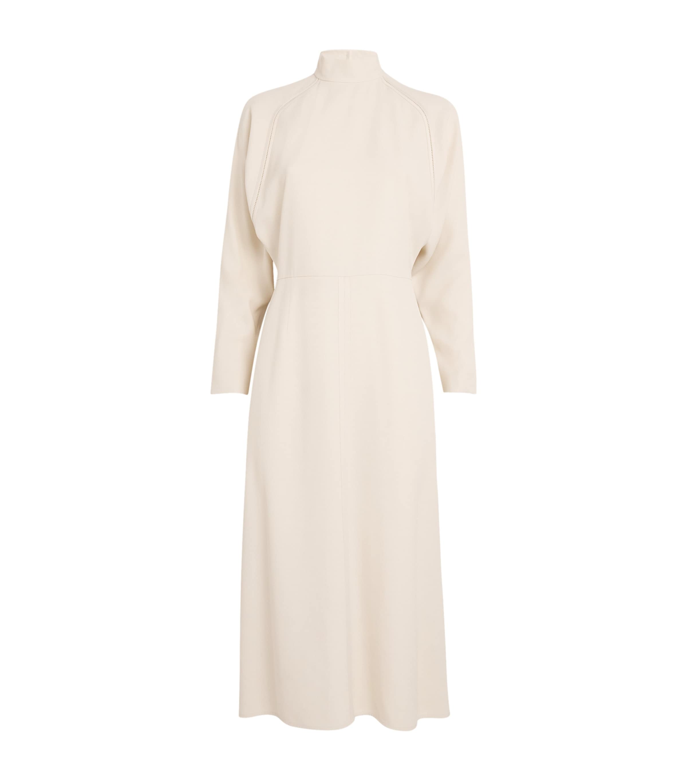 Shop Agnona Batwing-sleeve Midi Dress In White