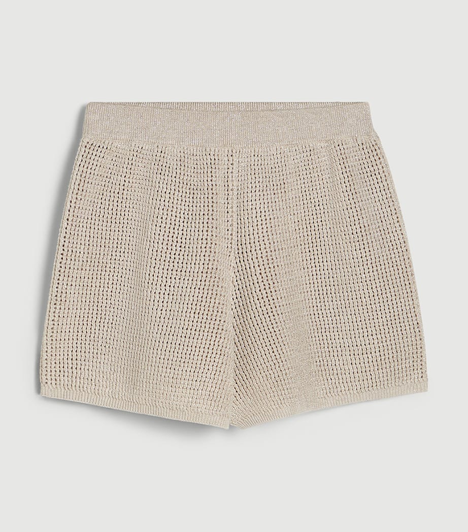 Brunello Cucinelli Kids Cotton-Blend Sparkling Knit Shorts (8-10 Years) Image 2