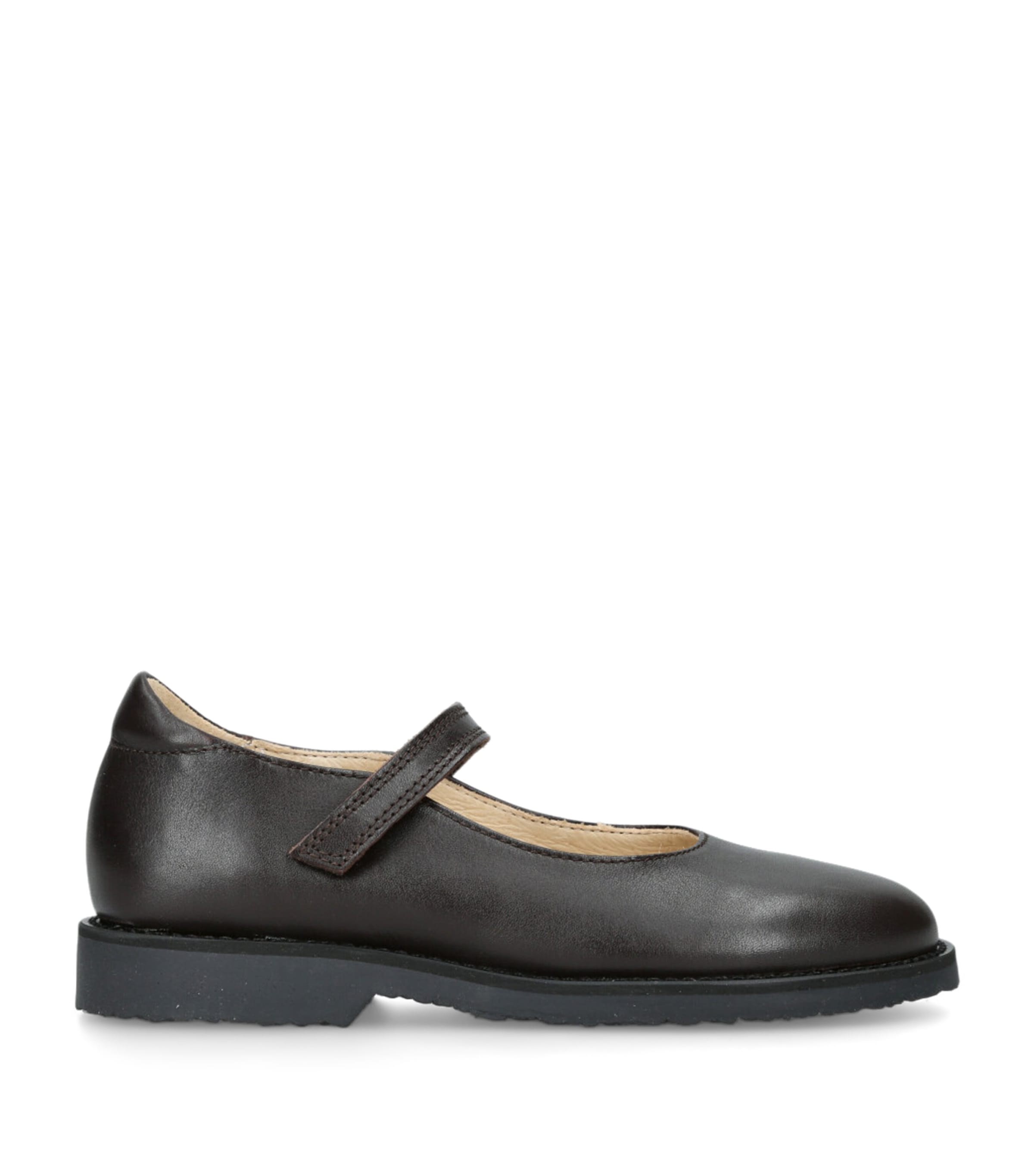 papouelli Leather Emilia Mary Janes Dark Brown Image 1
