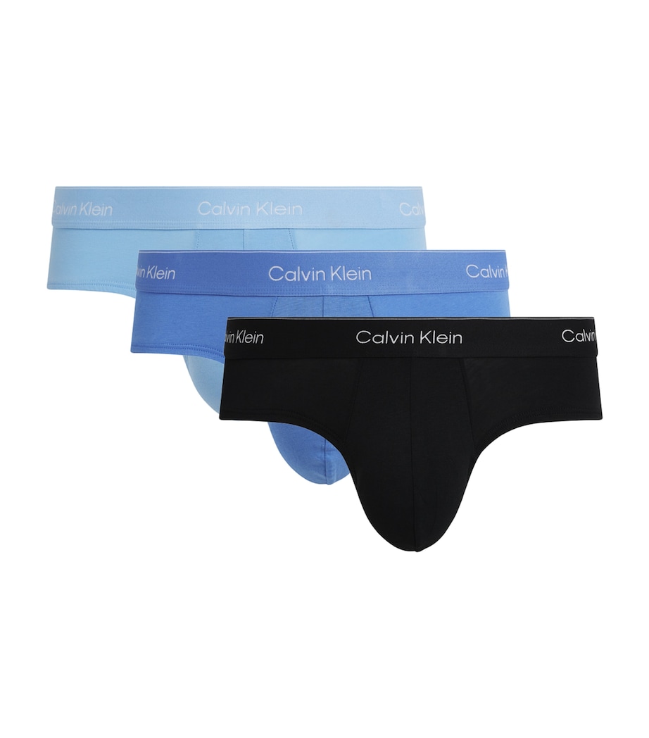 Cotton Stretch Icon Hip Briefs (Pack of 3) W8O-BLUE Image 1