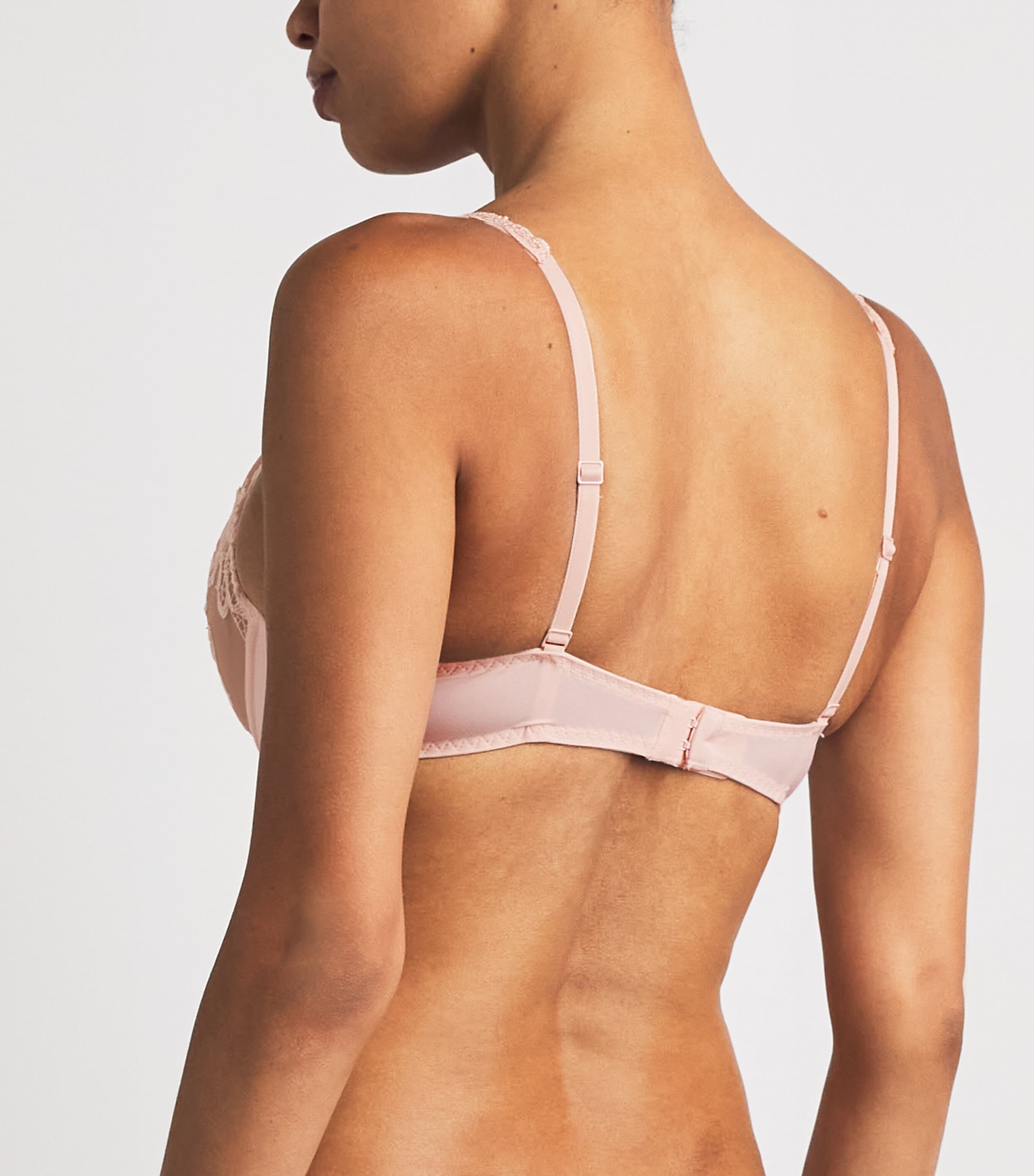 Simone Perele Womens Lace Saga Half-Cup Bra Rose Nude Image 3