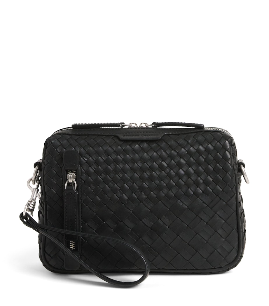 Officine Creative Leather Woven Armor Pouch Nero Image 1