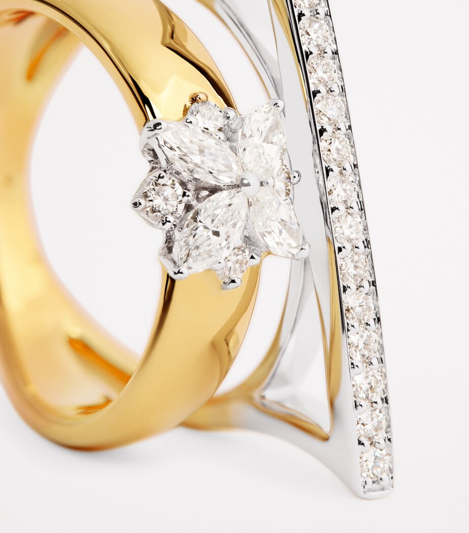 Yeprem Yellow Gold and Diamond Golden Strada Stackable Ring Mixed Gold Image 6