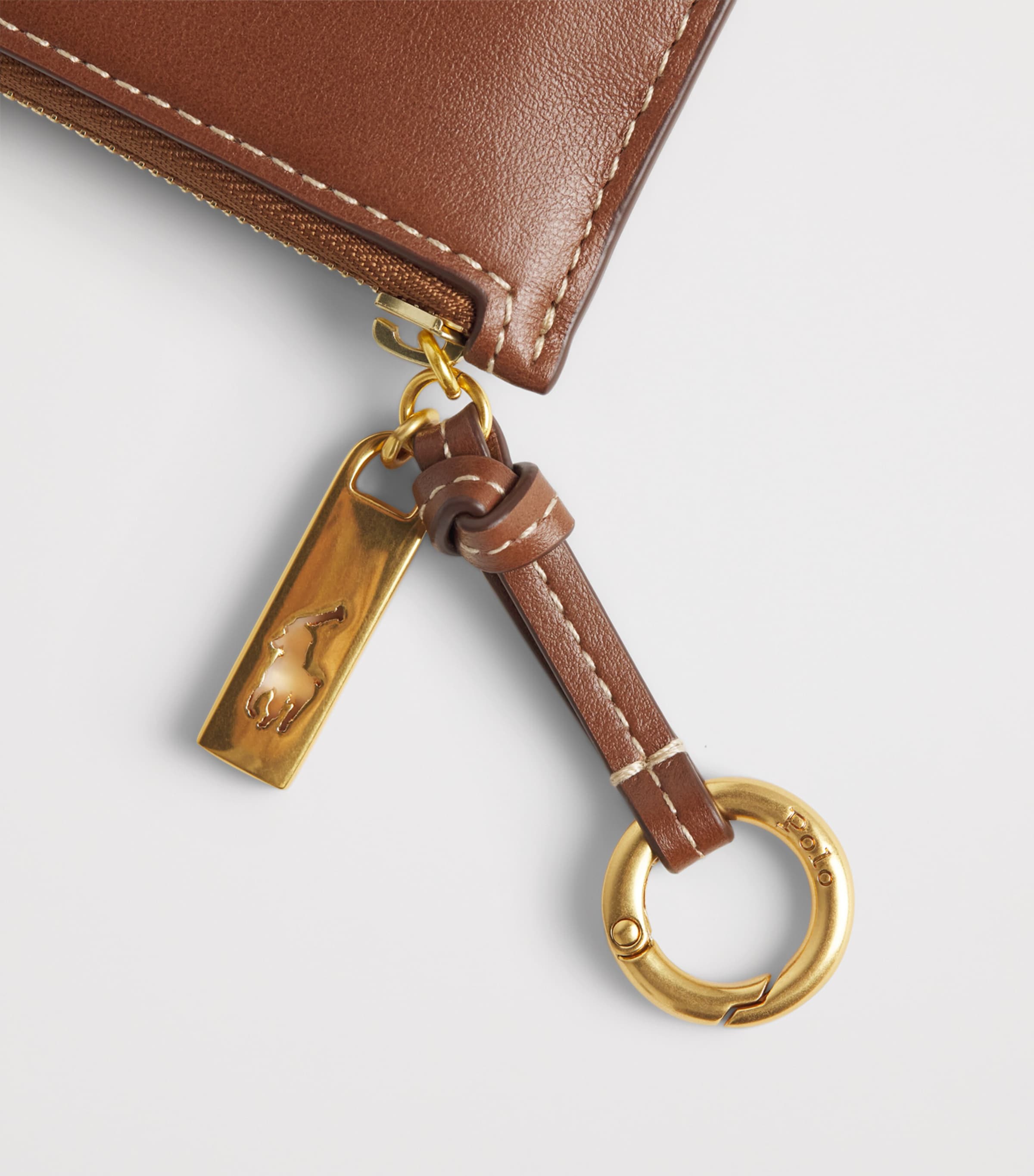 Polo Ralph Lauren Leather Zipped ID Card Holder Cuoio Image 3