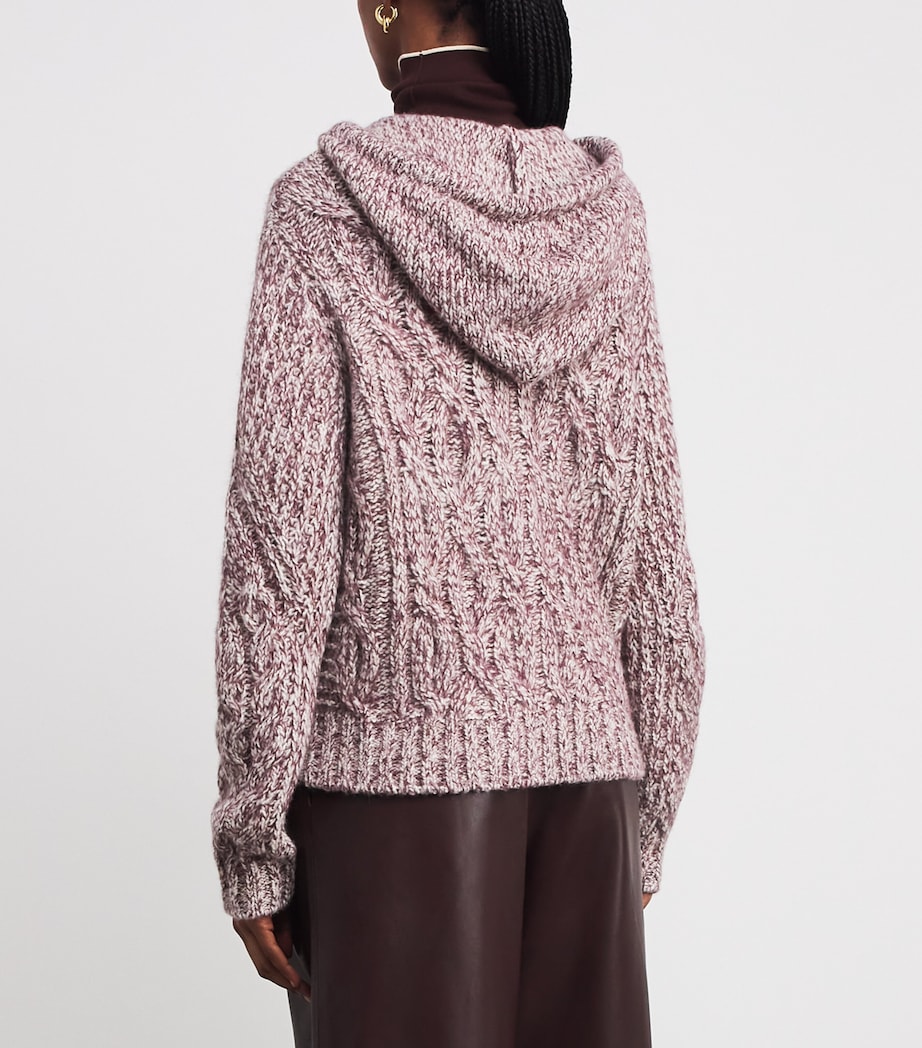 Wool-Blend Cable-Knit Zip-Up Hoodie MOSTO Image 4