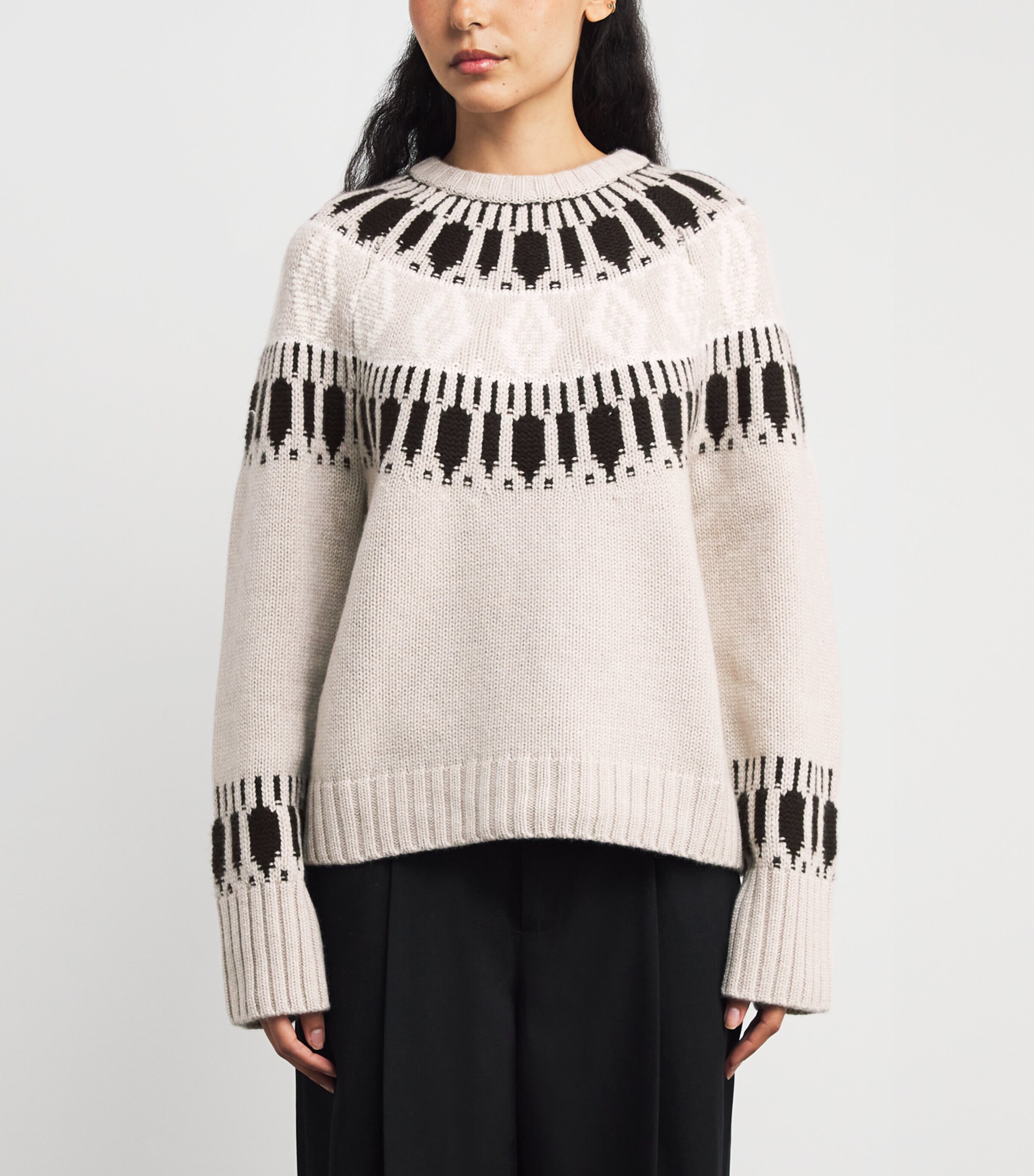 Cashmere Fair Isle Jackson Sweater IVORY/CHAI Image 3