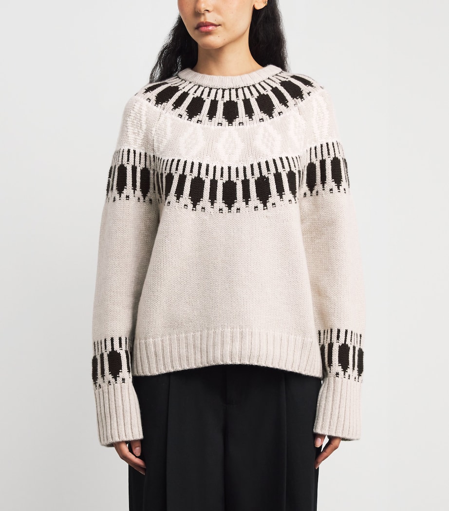 Cashmere Fair Isle Jackson Sweater IVORY/CHAI Image 3