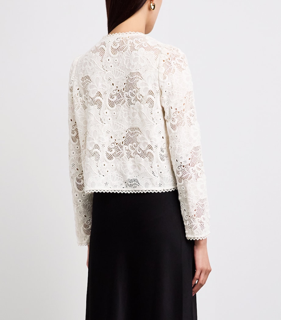 ME+EM Womens Lace Cropped Jacket Light Cream Image 5