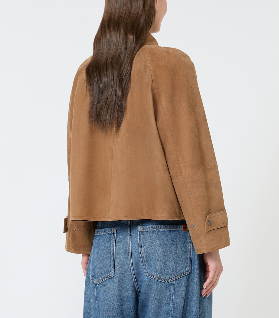 Weekend Max Mara Womens Suede Jacket Hazelnut Brown Image 3