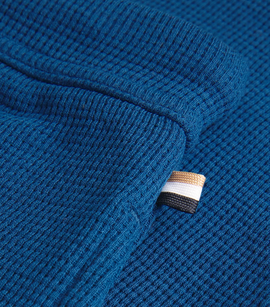 BOSS Mens Waffle-Knit Logo Sweatpants Turquoise/aqua Image 6