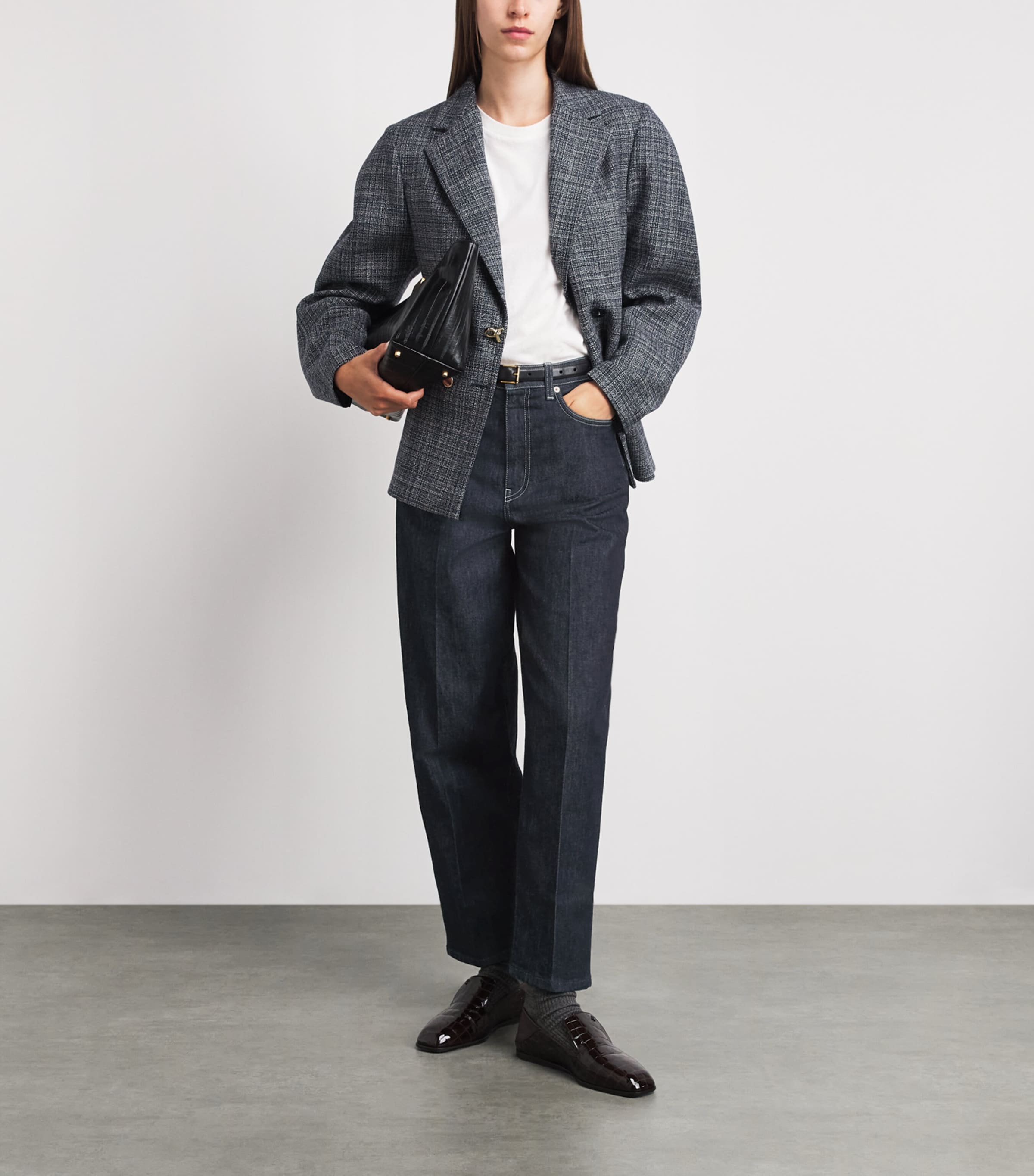 Fabiana Filippi Womens Barrel Jeans Ammorbidito Blu Image 2