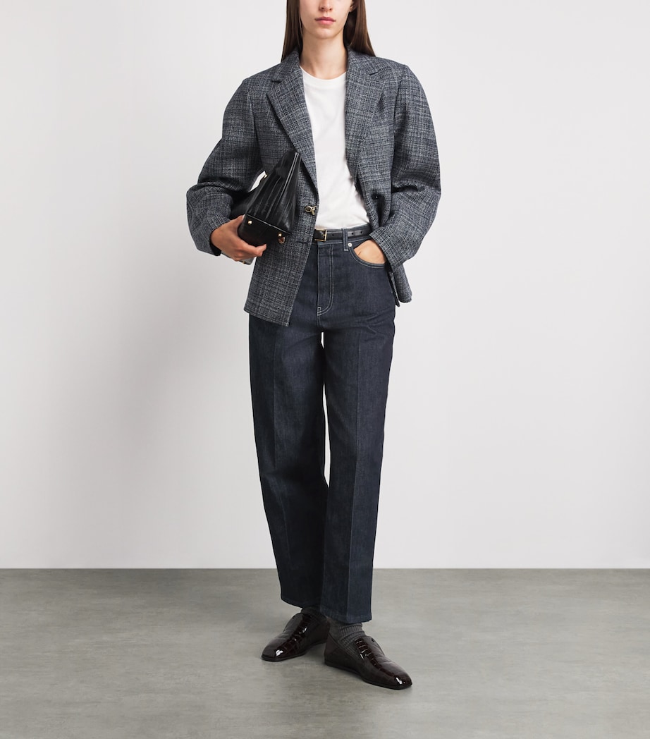 Fabiana Filippi Womens Barrel Jeans Ammorbidito Blu Image 2